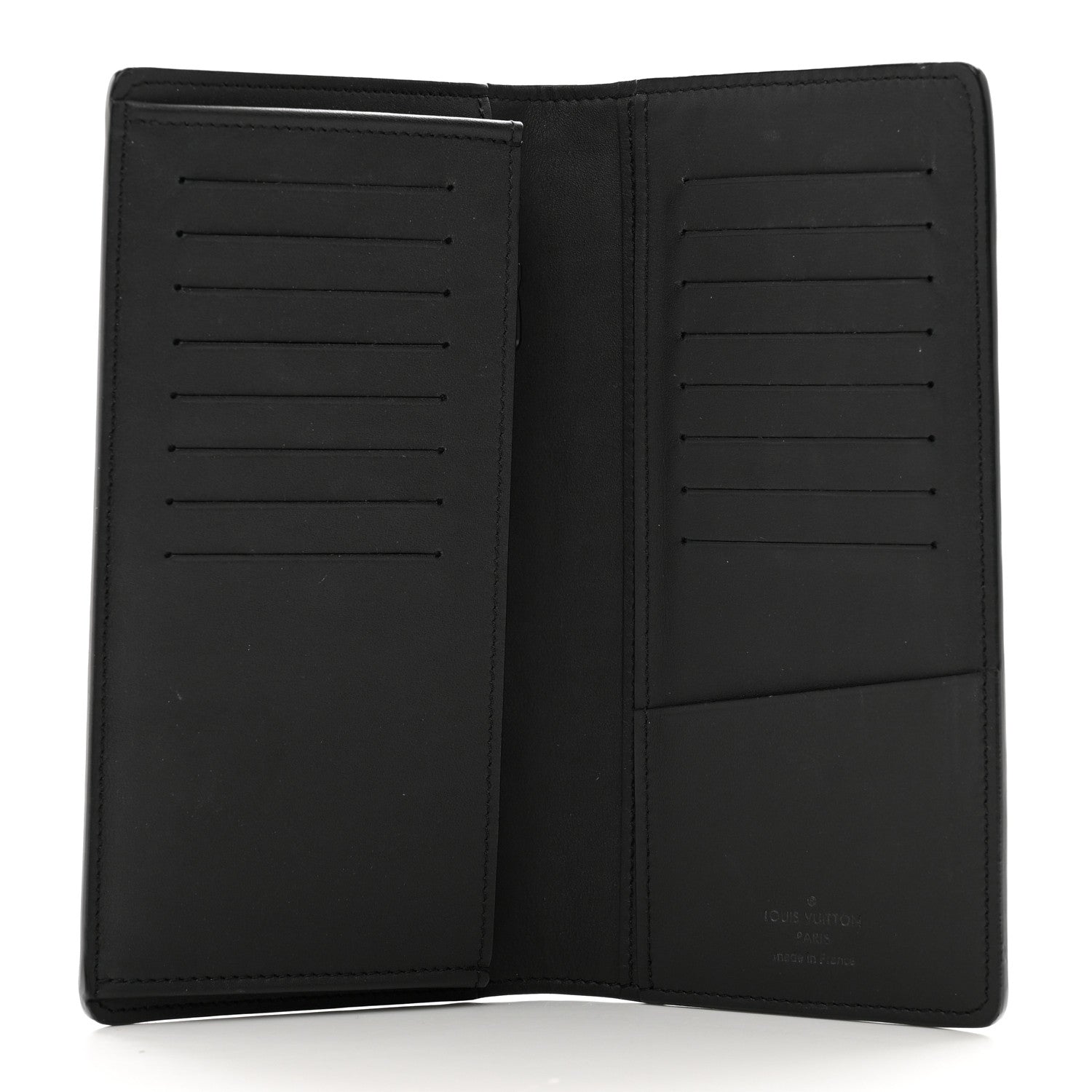 Louis Vuitton Calfskin Monogram Shadow Brazza Wallet Black 5 of 7