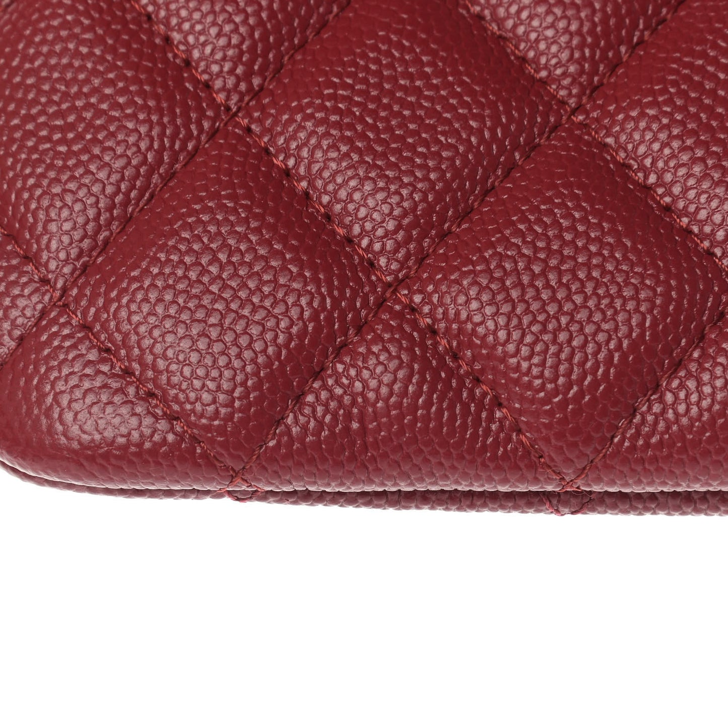 Caviar Quilted Small Cosmetic Case Red