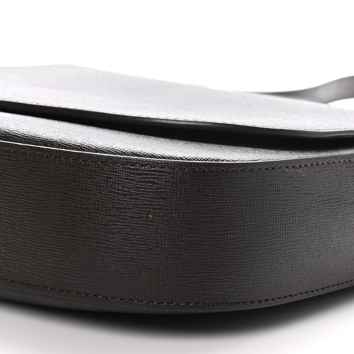 Calfskin Flap Crossbody Bag Dark Brown