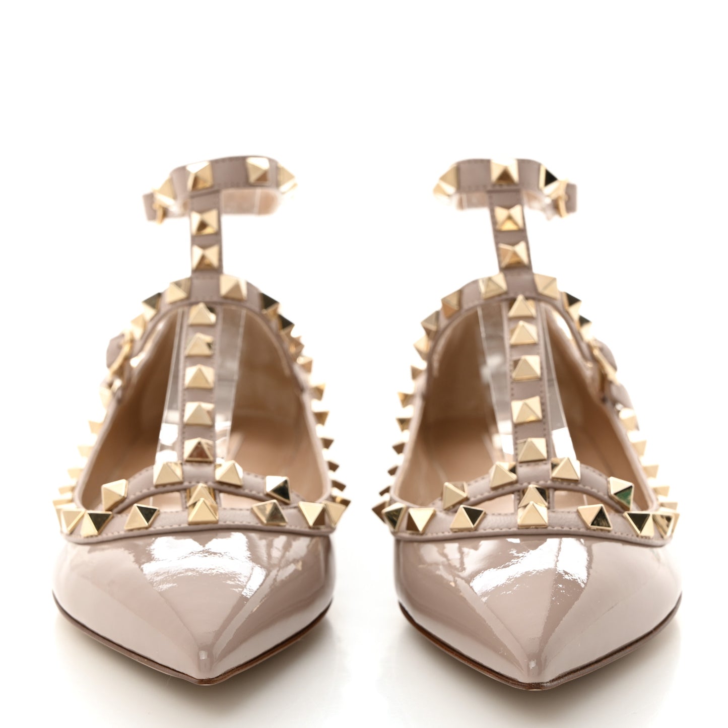 Patent Rockstud Cage Ballerina Flats 36 Poudre