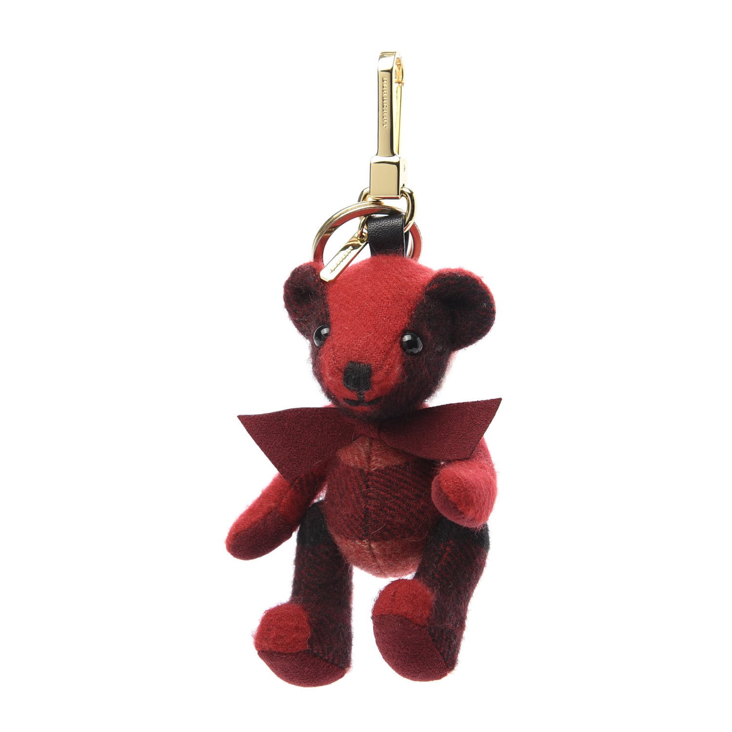 Cashmere Check Thomas Bear Bag Charm Parade Red