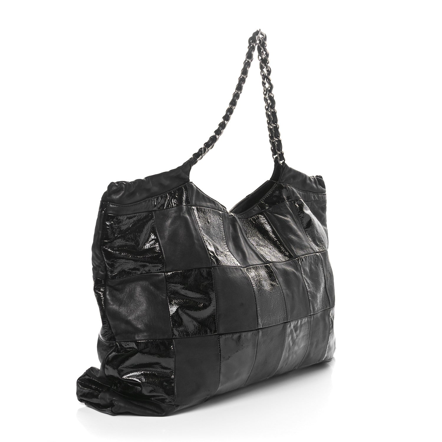 Chanel Patent Patchwork Large Brooklyn Tote Black 2 of 10