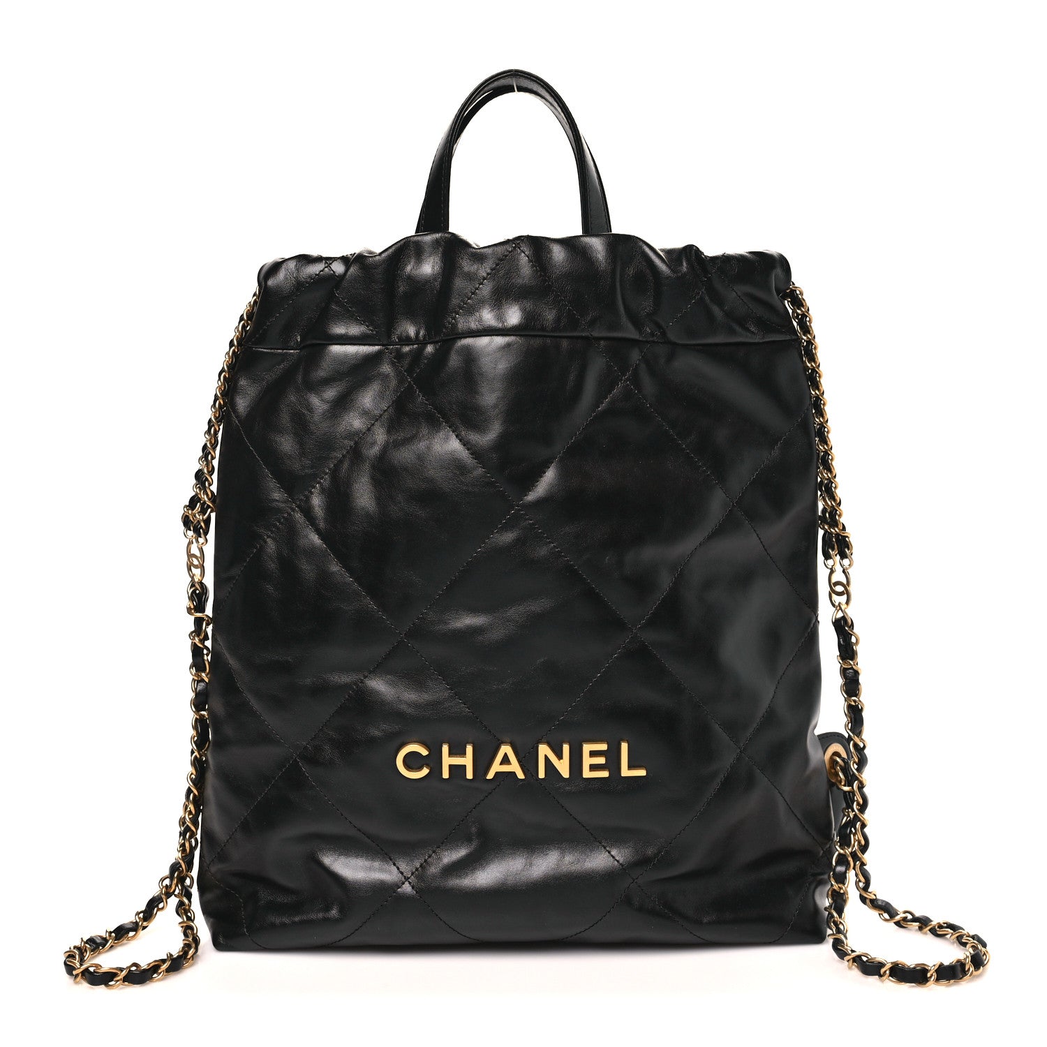 chanel quilted leather backpack Chanel Quilted Calfskin 22 Backpack