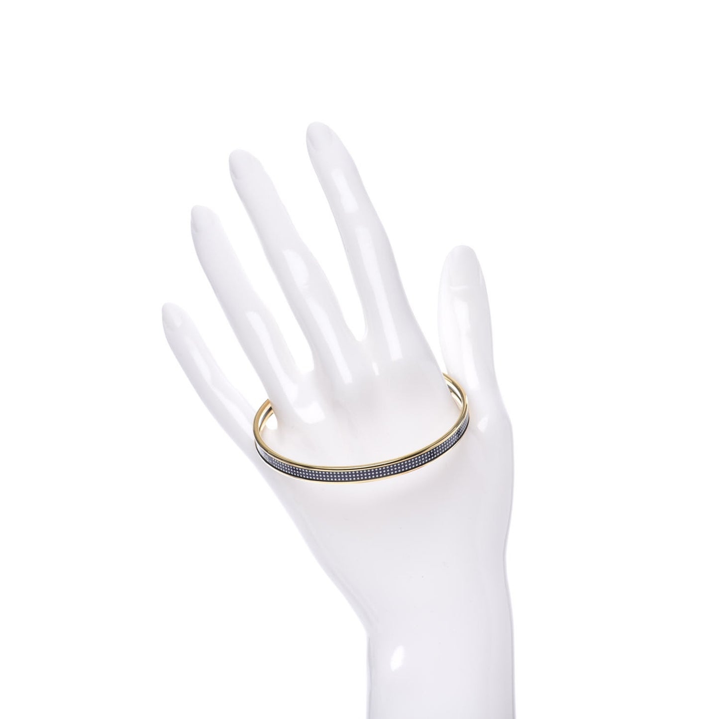 Enamel Printed Extra Narrow Dot Pop Bracelet 65 Beige Blue