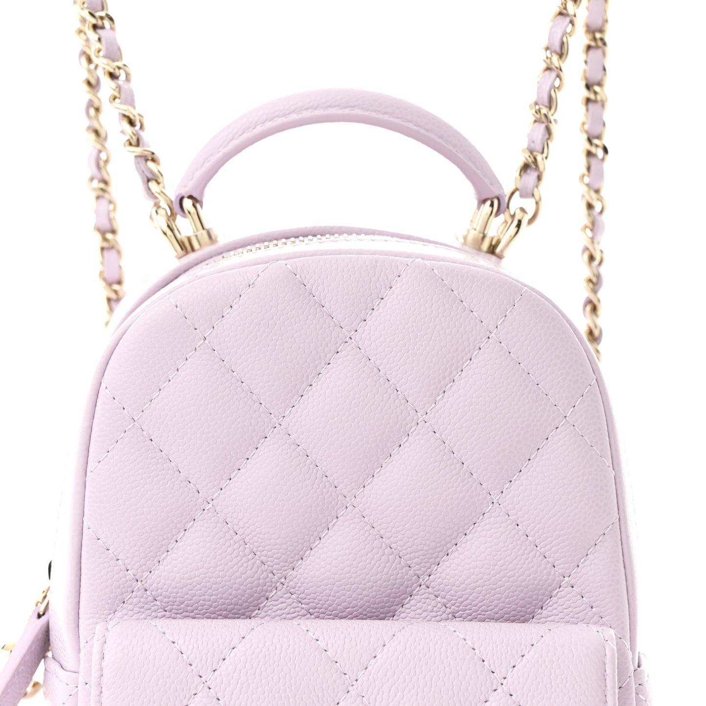 Caviar Quilted CC Mini Classic Backpack Light Purple