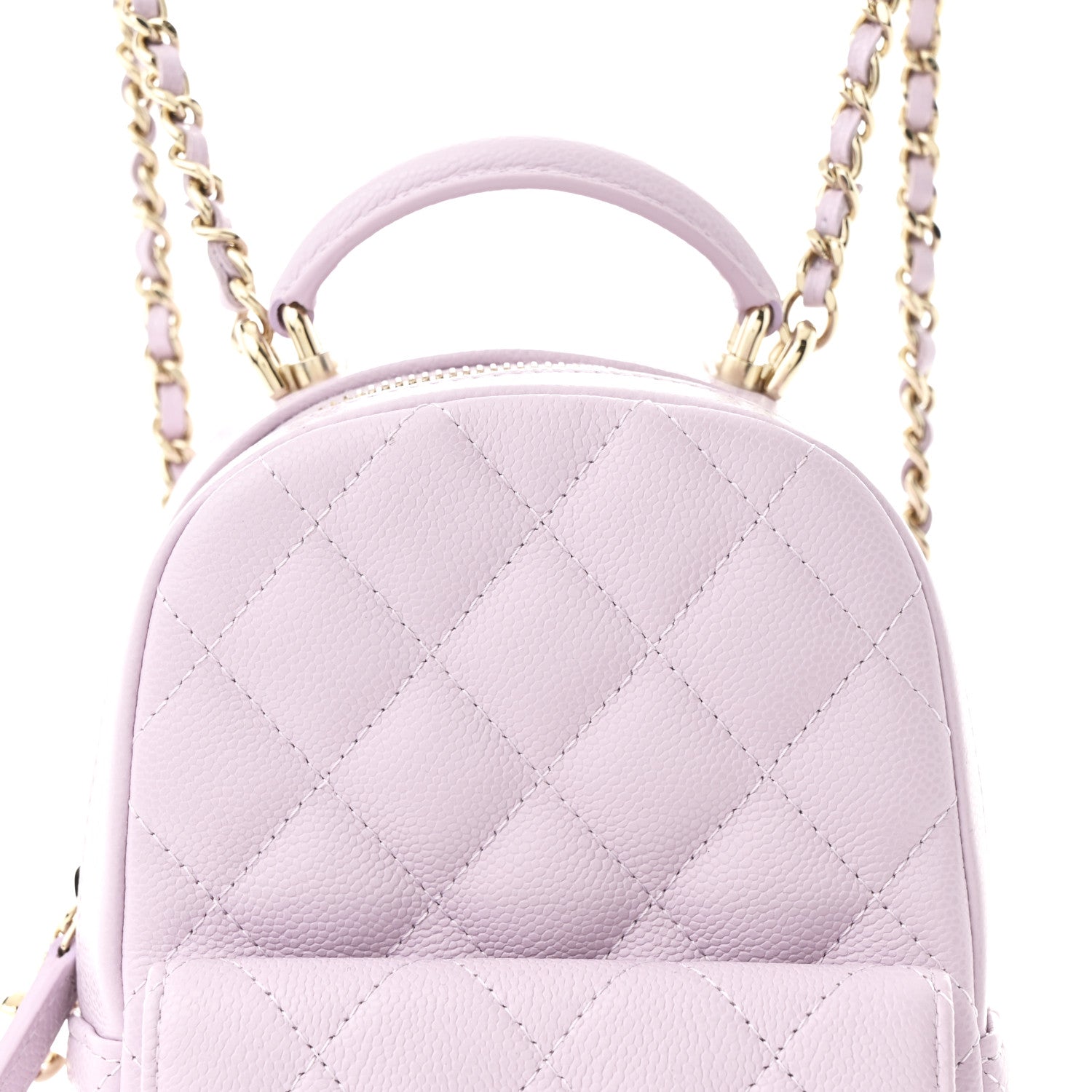 Chanel Caviar Quilted CC Mini Classic Backpack Light Purple 7 of 9