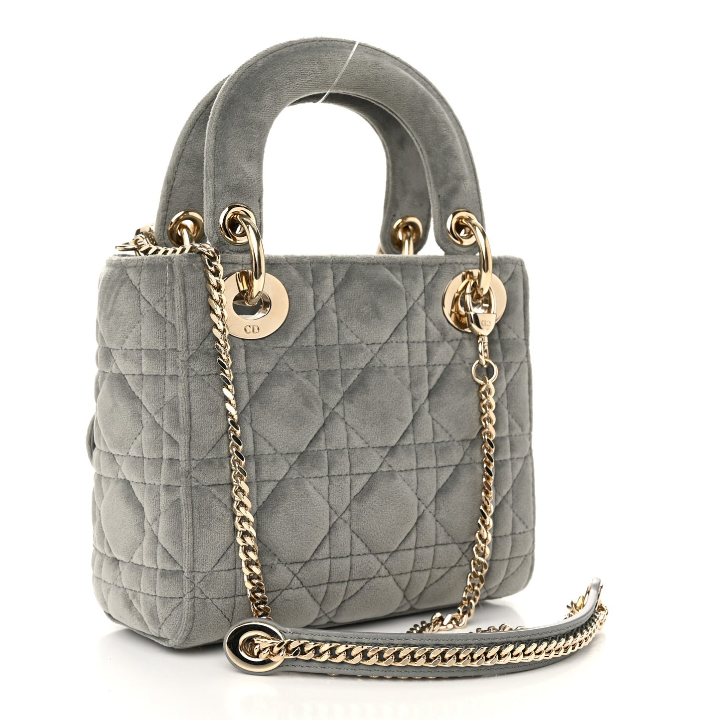 Velvet Mini Lady Dior Gray