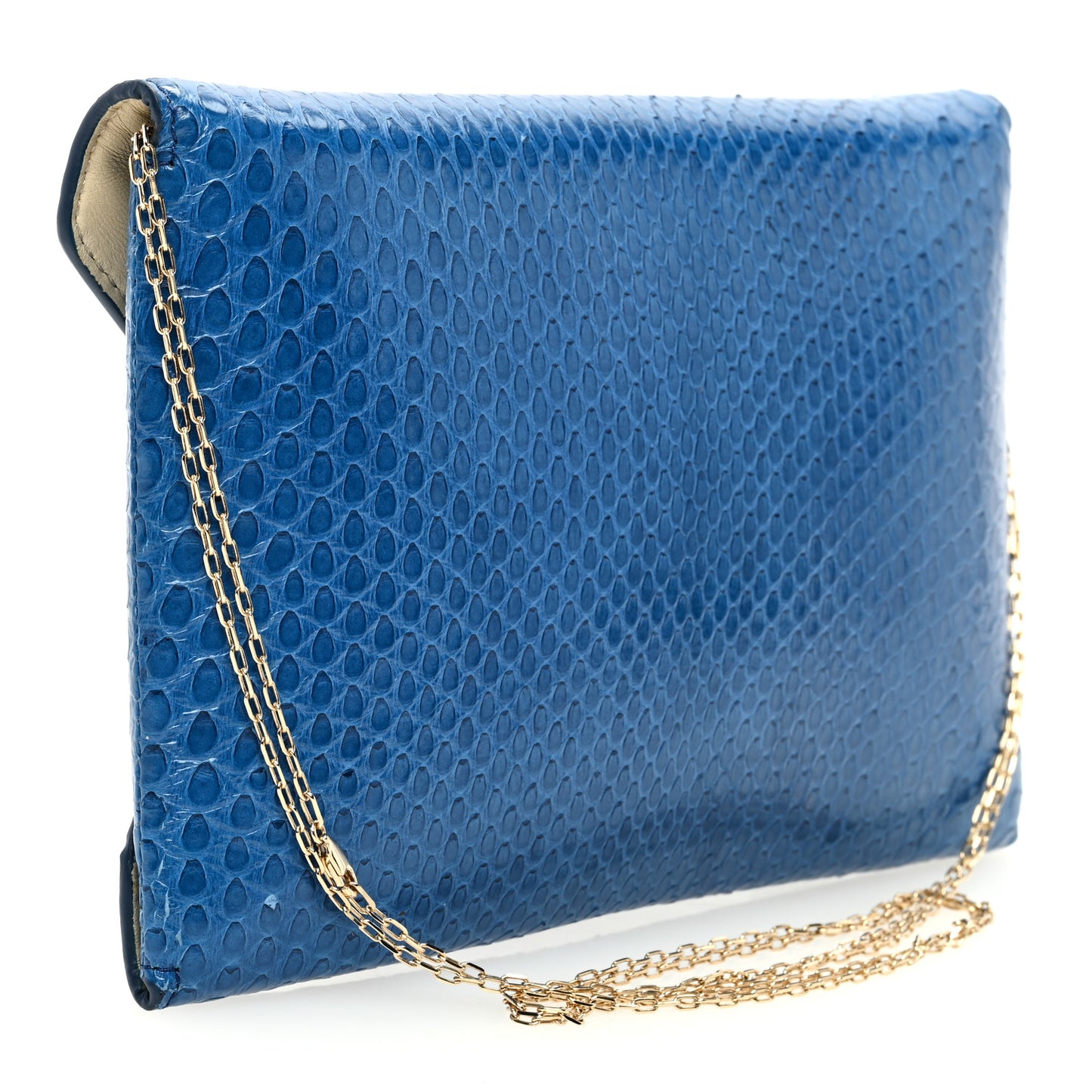 Snakeskin Envelope Chain Clutch Water Drop