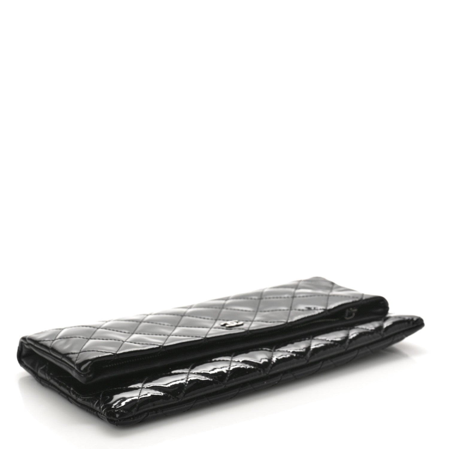 Chanel Patent Calfskin Quilted Beauty CC Clutch Black 4 of 10