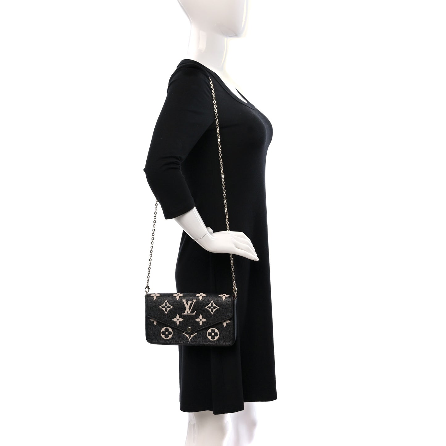Empreinte Monogram Giant Felicie Pochette Black Beige