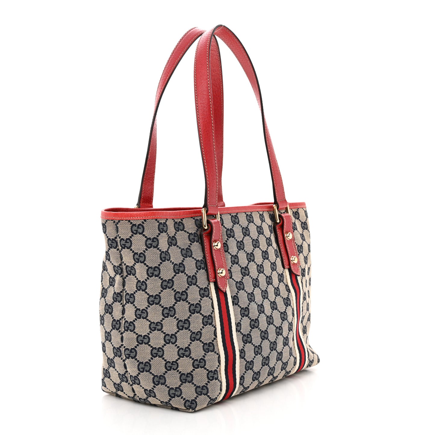 Monogram Medium Jolicoeur Tote Navy Red