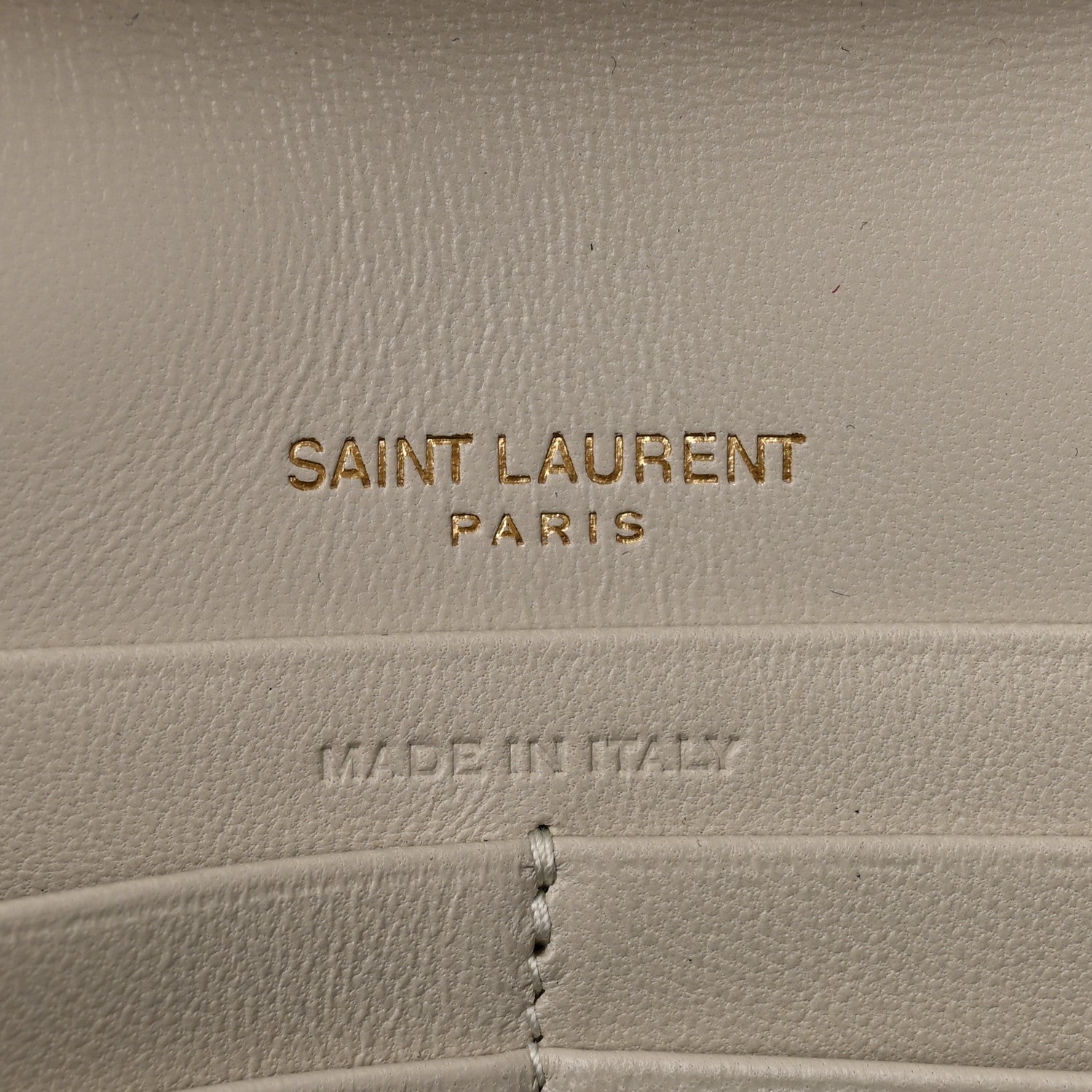 Saint Laurent Lambskin Matelasse Chevron Monogram Chain Wallet Crema Soft 6 of 10