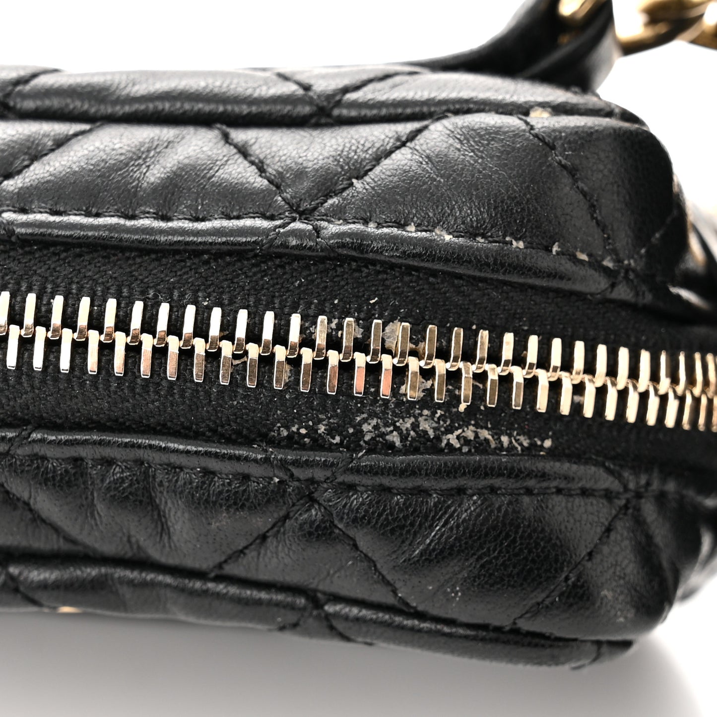 Lambskin Quilted Enamel CC Waist Bag With Pouch Black