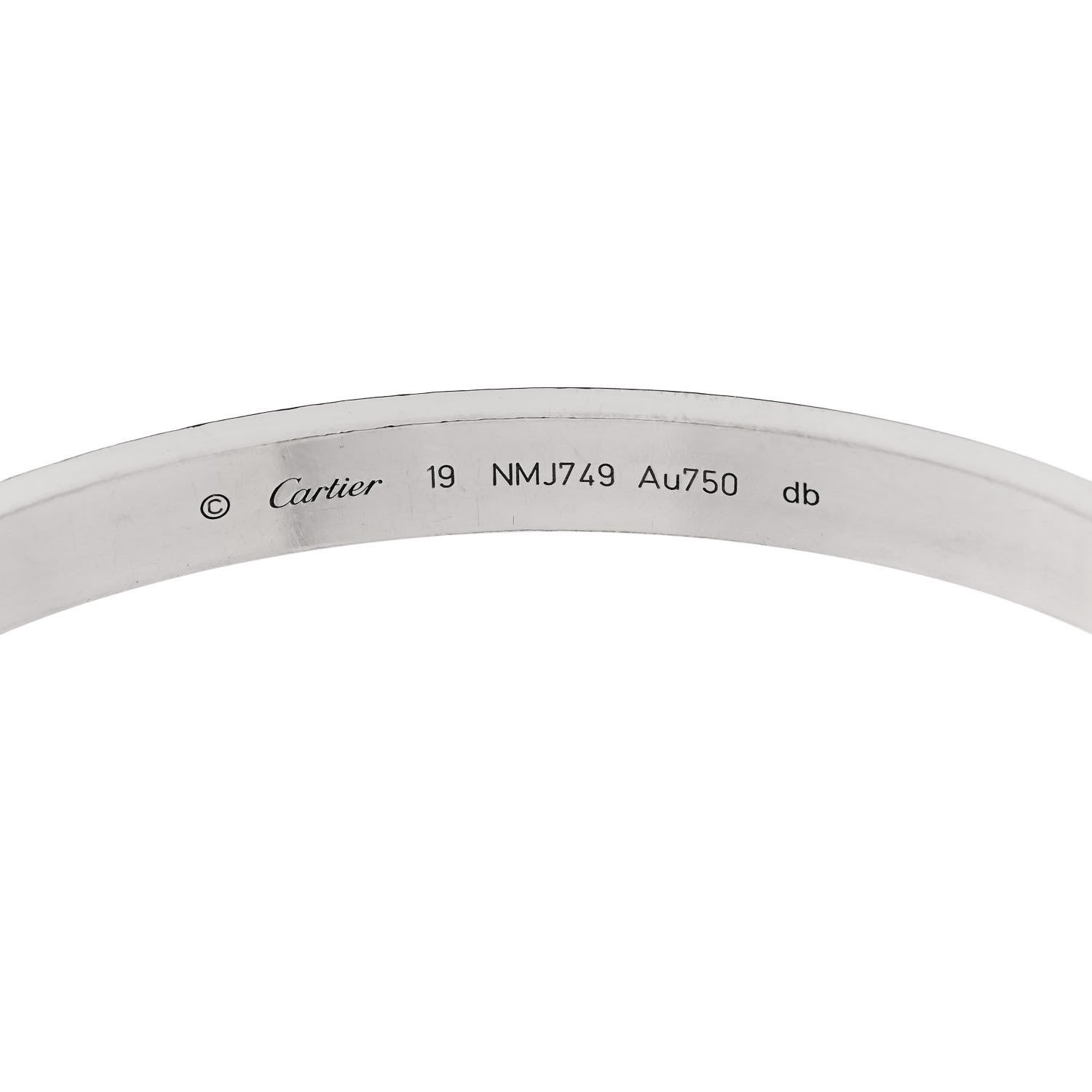 Cartier 18K White Gold LOVE Bracelet 19 7 of 9