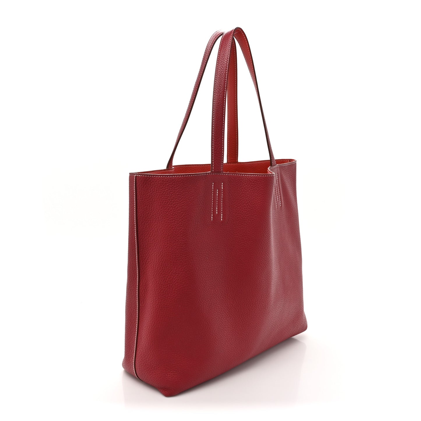 Taurillon Clemence Double Sens 45 Reversible Tote Rubis Bougainvillea