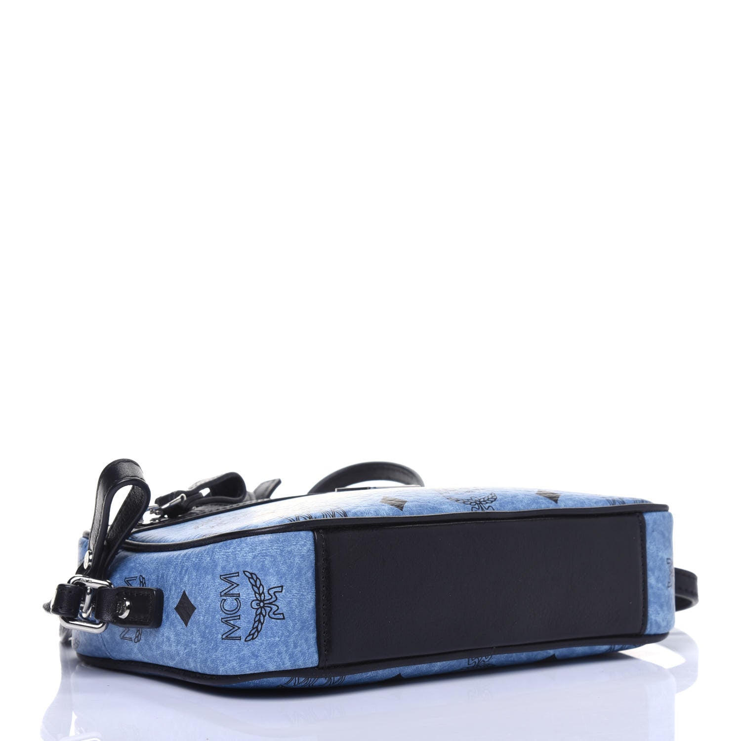 MCM Visetos Small Heritage Line Camera Crossbody Bag Munich Blue 4 of 15