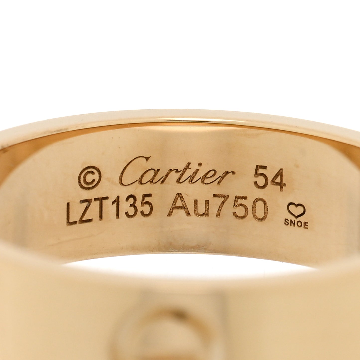 18K Yellow Gold 5.5mm LOVE Ring 54 6.75