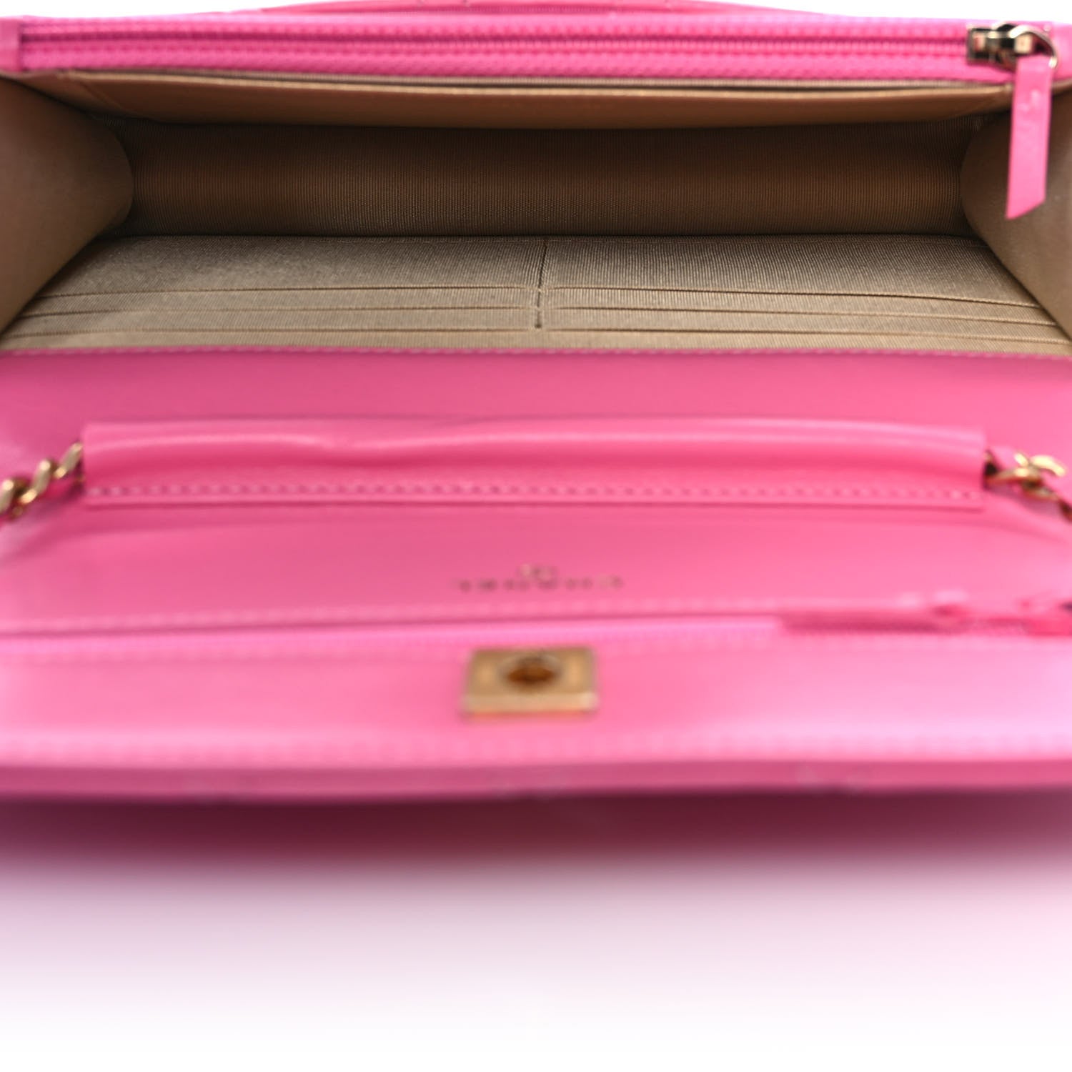 Chanel Lambskin Quilted CC Pearl Crush Wallet on Chain WOC Pink 5 of 11