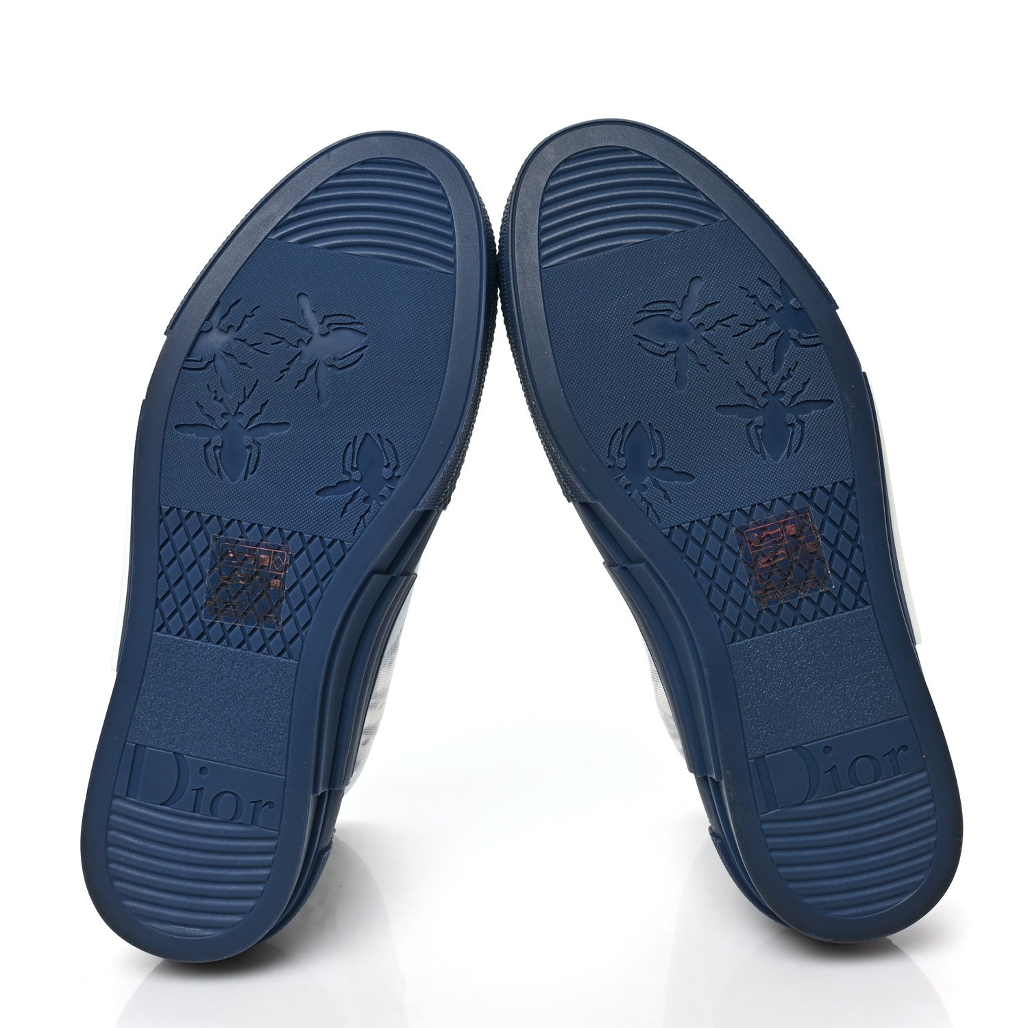 Christian Dior Technical Canvas Oblique Mens B23 High Top Sneakers 39 White Blue 5 of 6