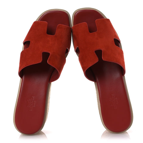 Suede Goatskin Cork Eze 30 Sandals 39 Orange Brulee