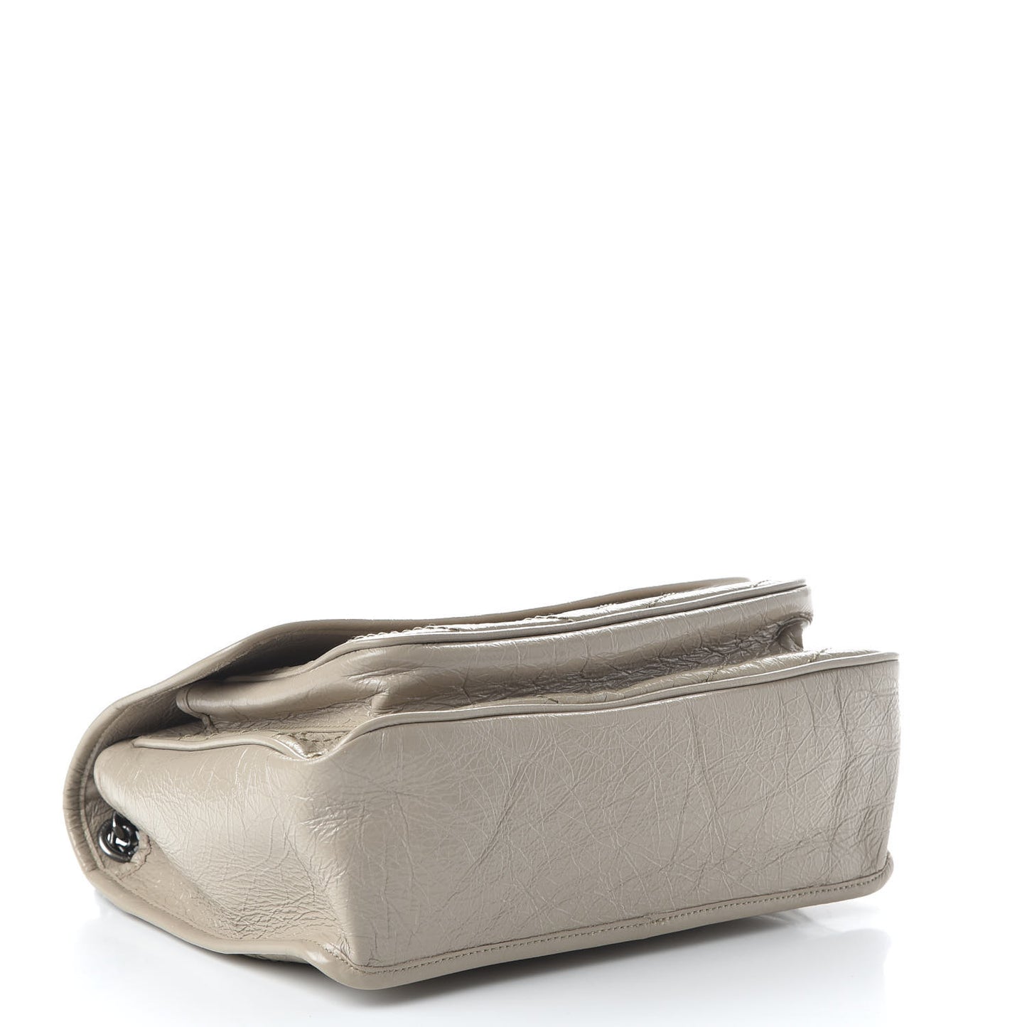 Crinkled Calfskin Matelasse Monogram Medium Niki Chain Satchel Light Natural