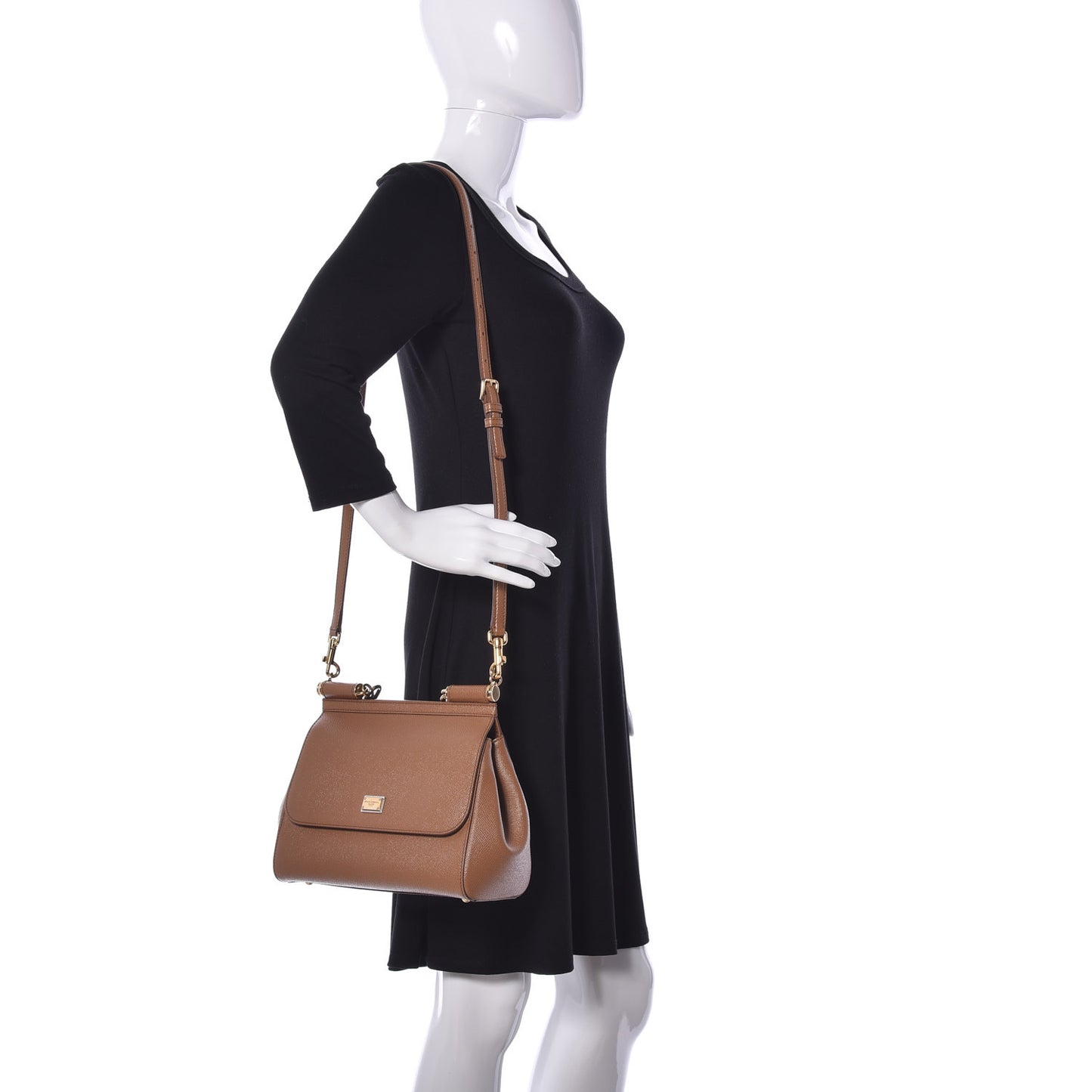 Dauphine Calfskin Medium Miss Sicily Satchel Caramello