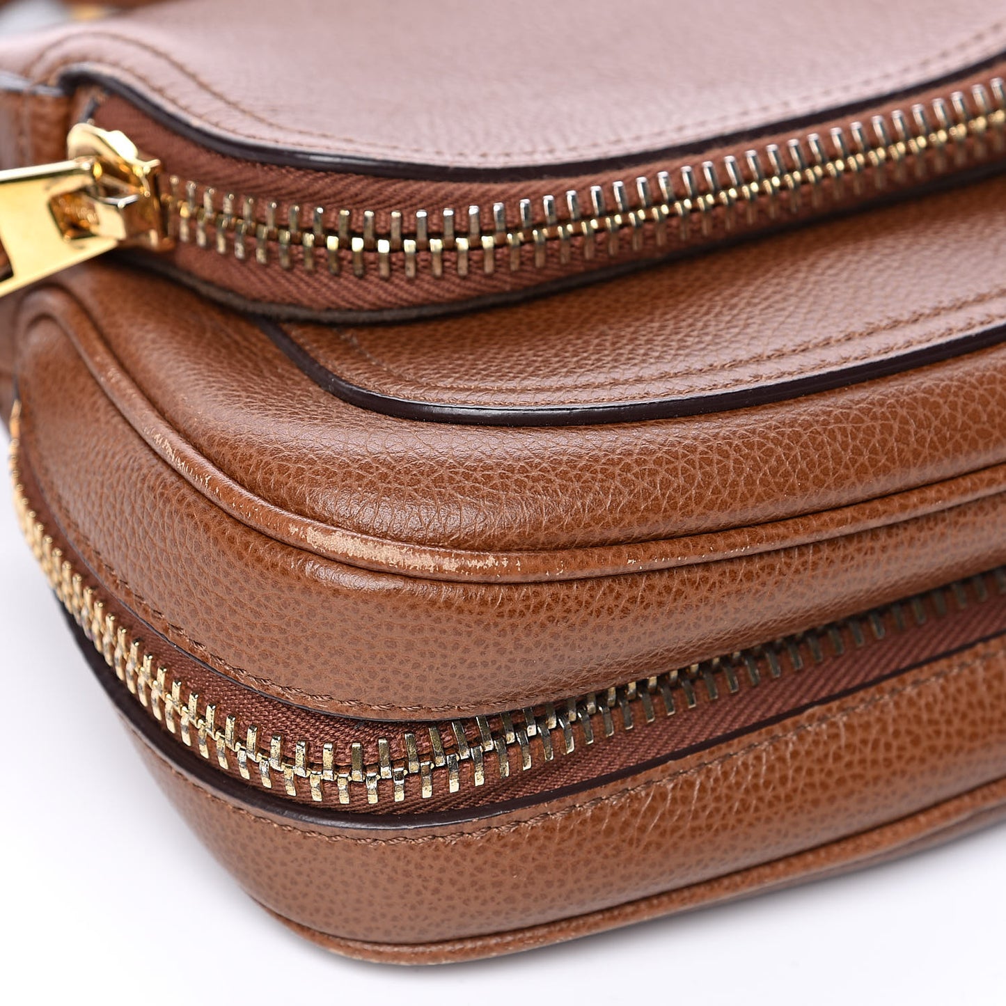 Pebbled Calfskin Mini Jennifer Crossbody Bag Caramel