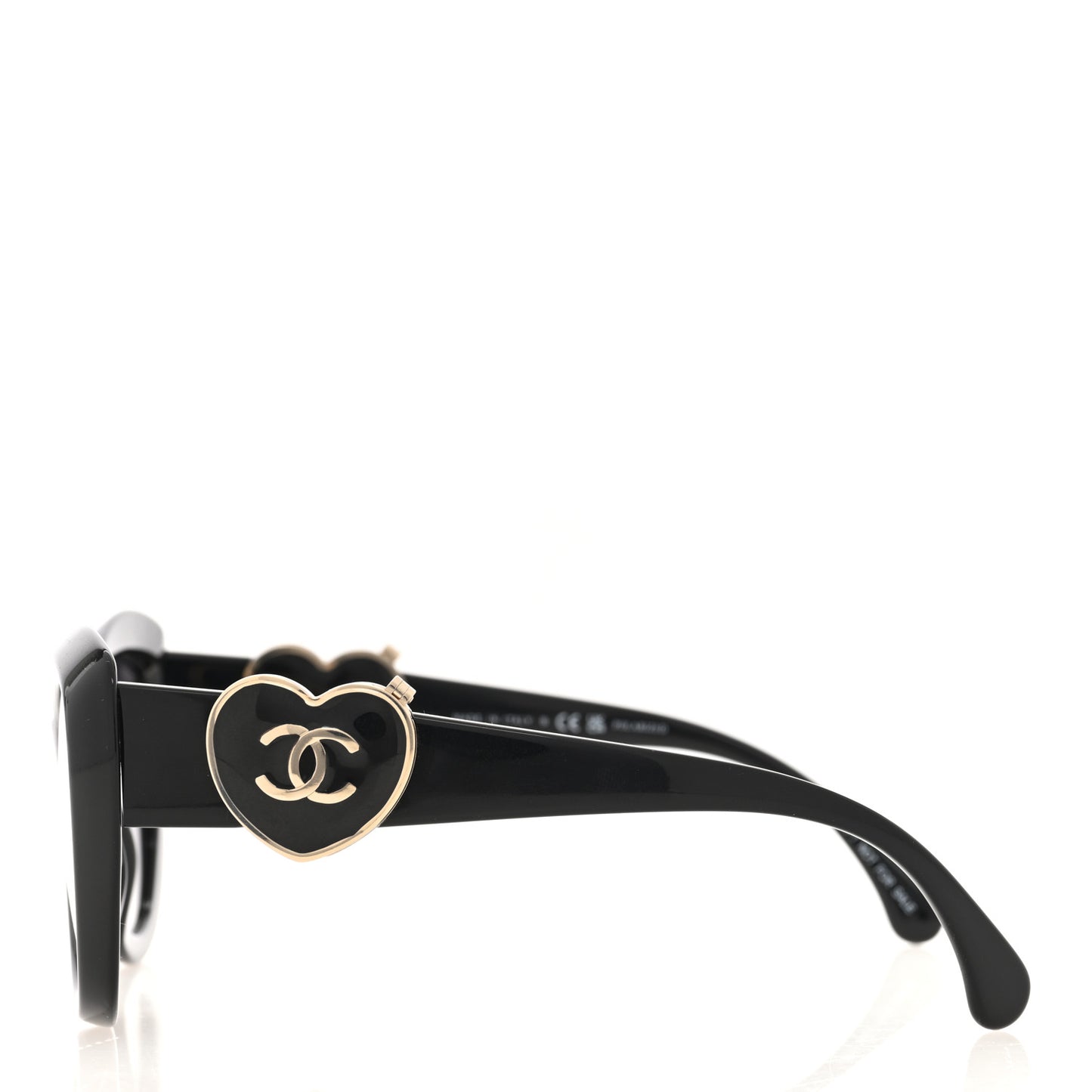 Acetate Enamel Heart Butterfly Sunglasses 5517 Black