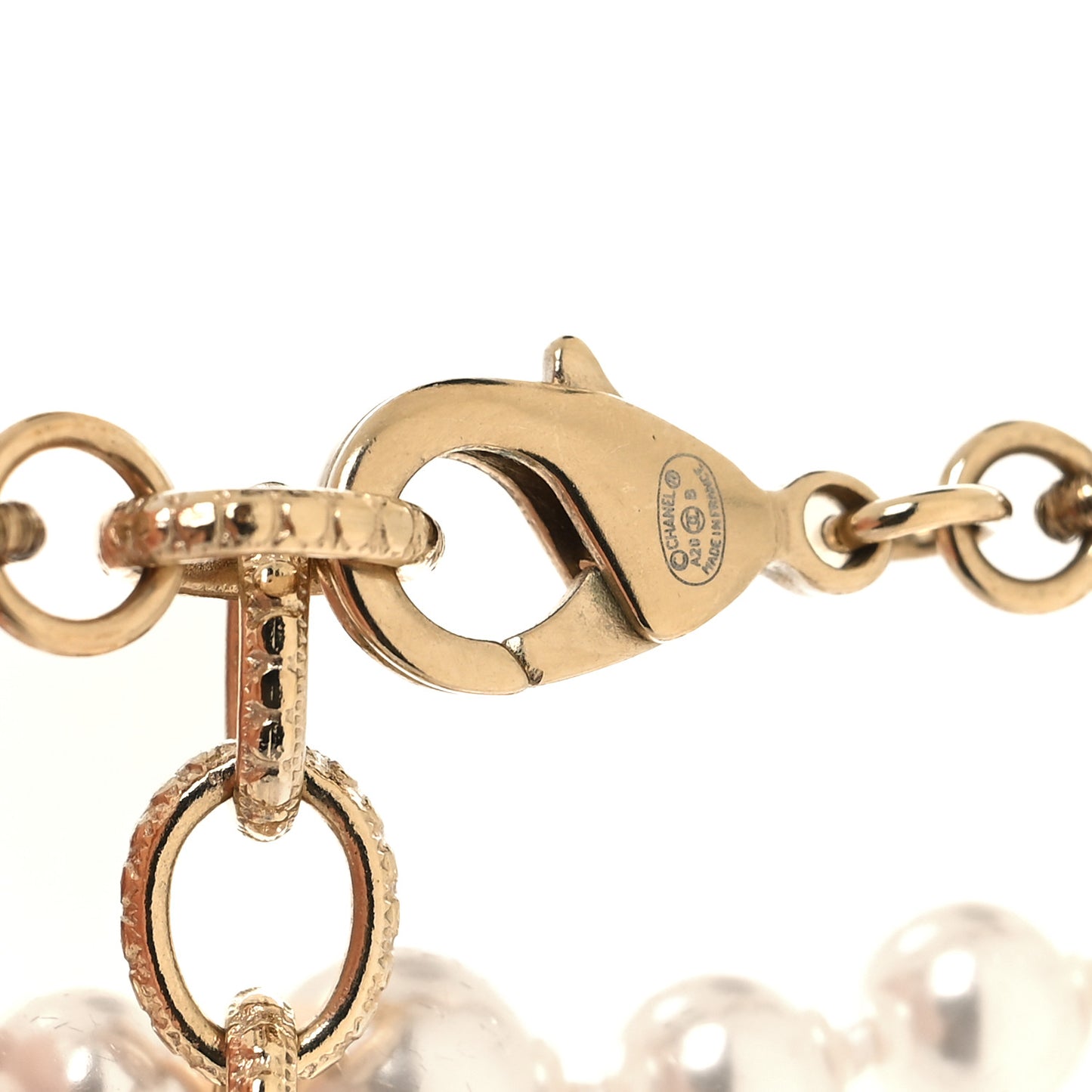 Pearl Crystal CC Cluster Long Necklace Golden Pearly White