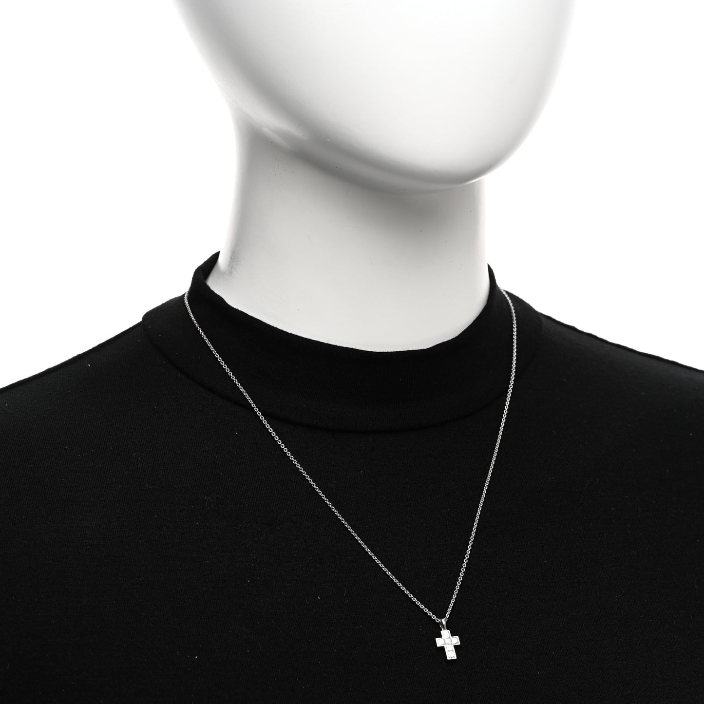 Platinum Diamond Cross Pendant Necklace