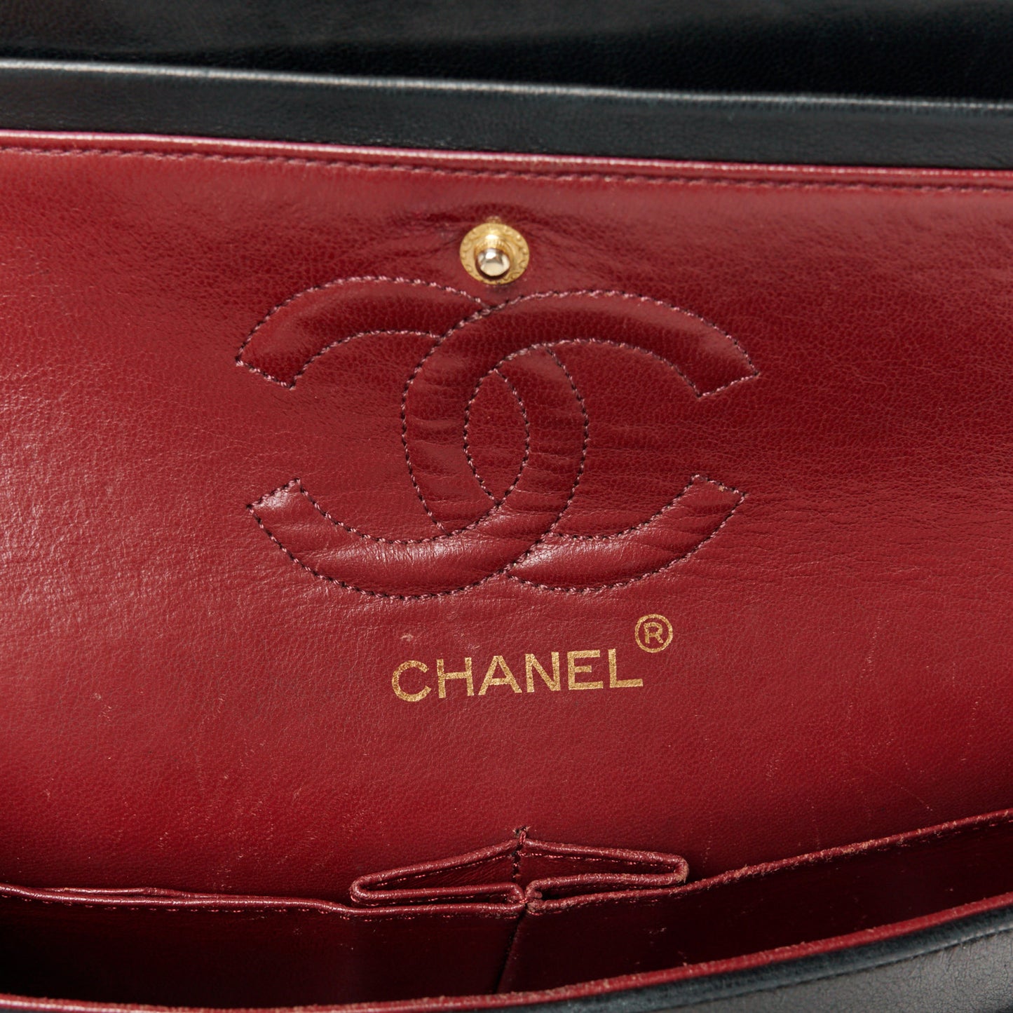 Lambskin Quilted Small Double Flap Black