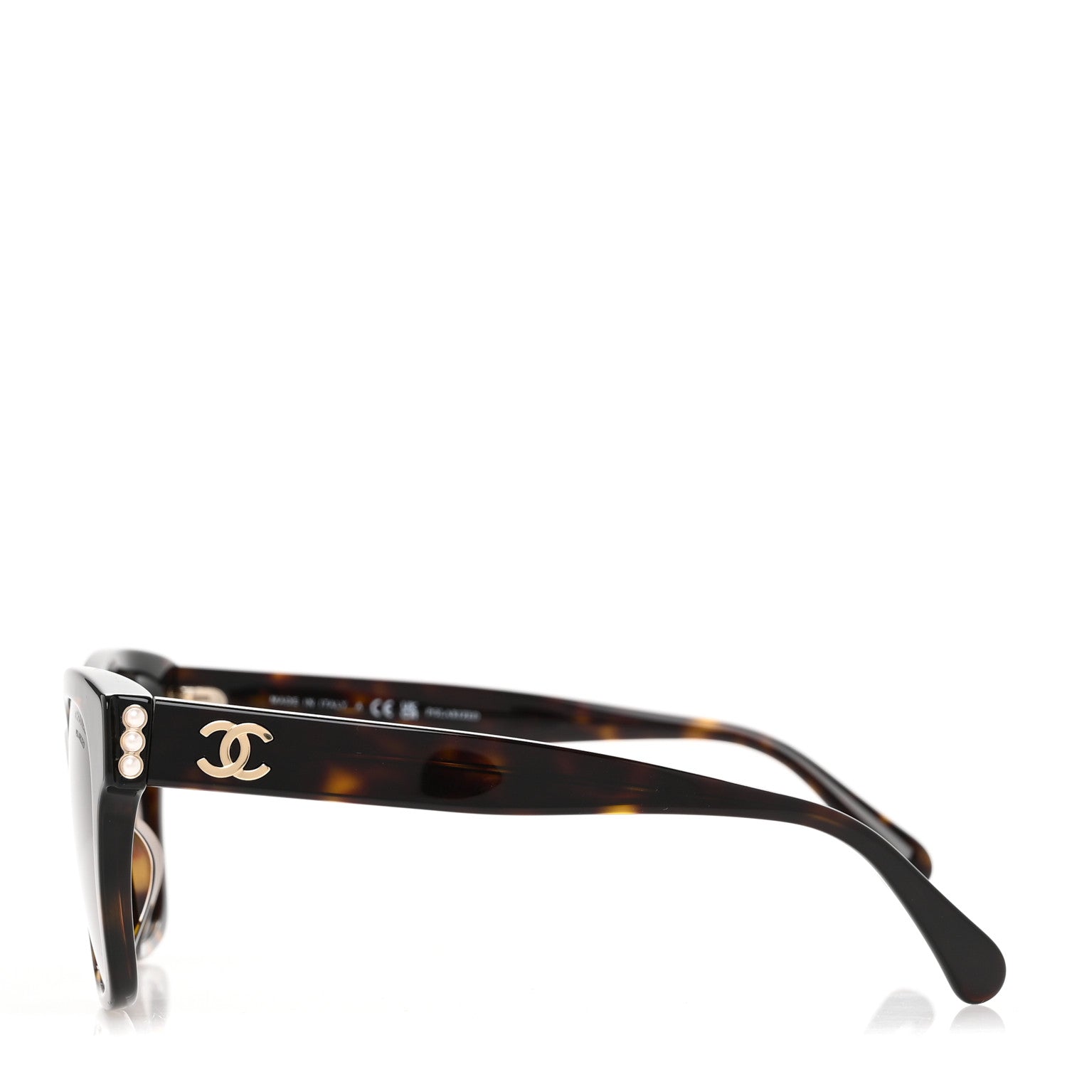 Chanel Acetate Polarized Pearl CC Square Sunglasses 5482-H-A Dark Havana 3 of 8