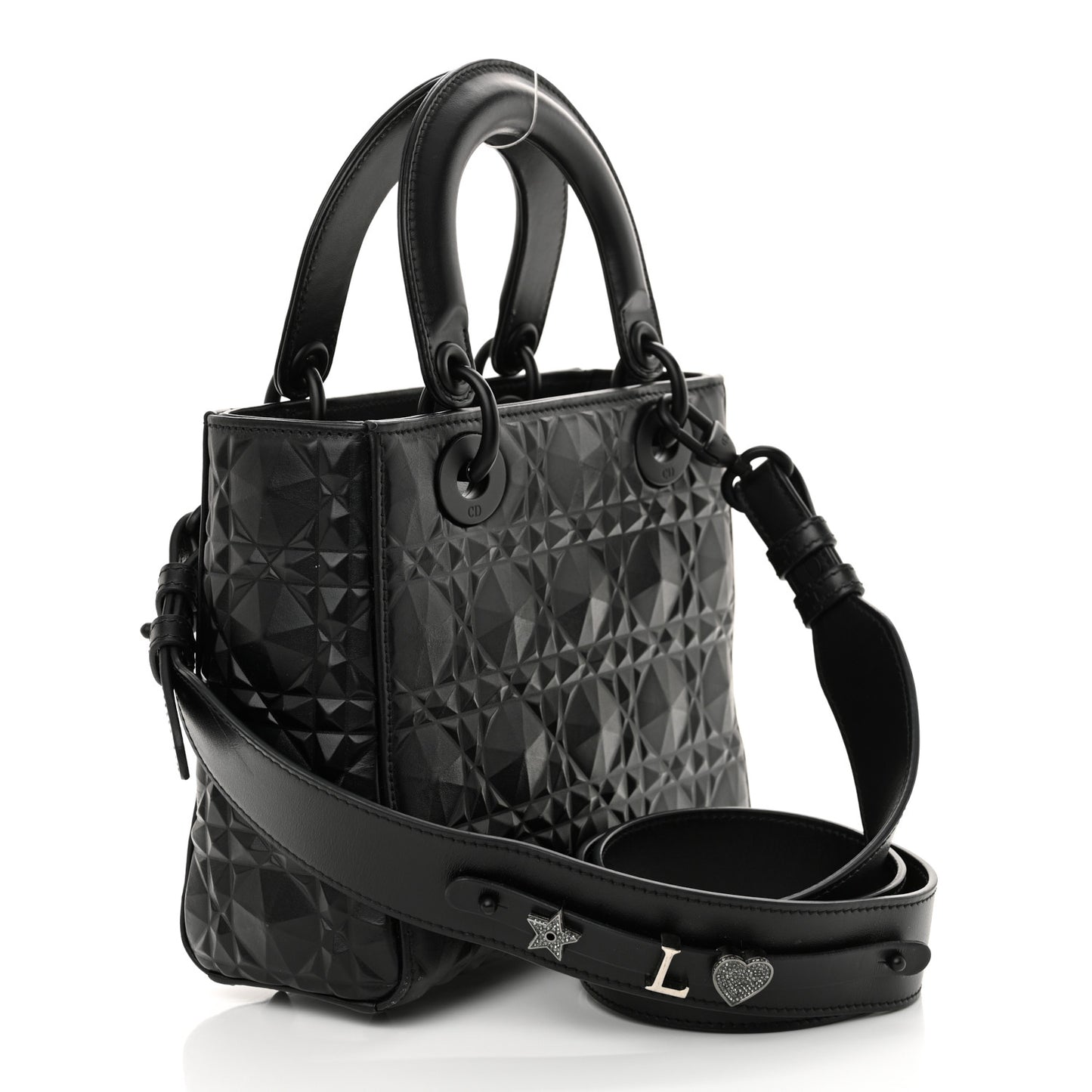 Calfskin Cannage Diamond Small My ABCDior Lady Dior Black