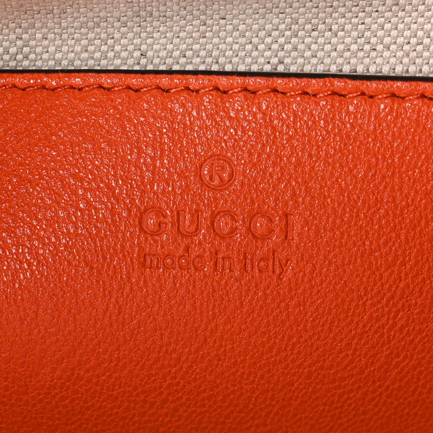Sakai Be Green Calfskin Diagonal Stitched Small Blondie Shoulder Bag Orange