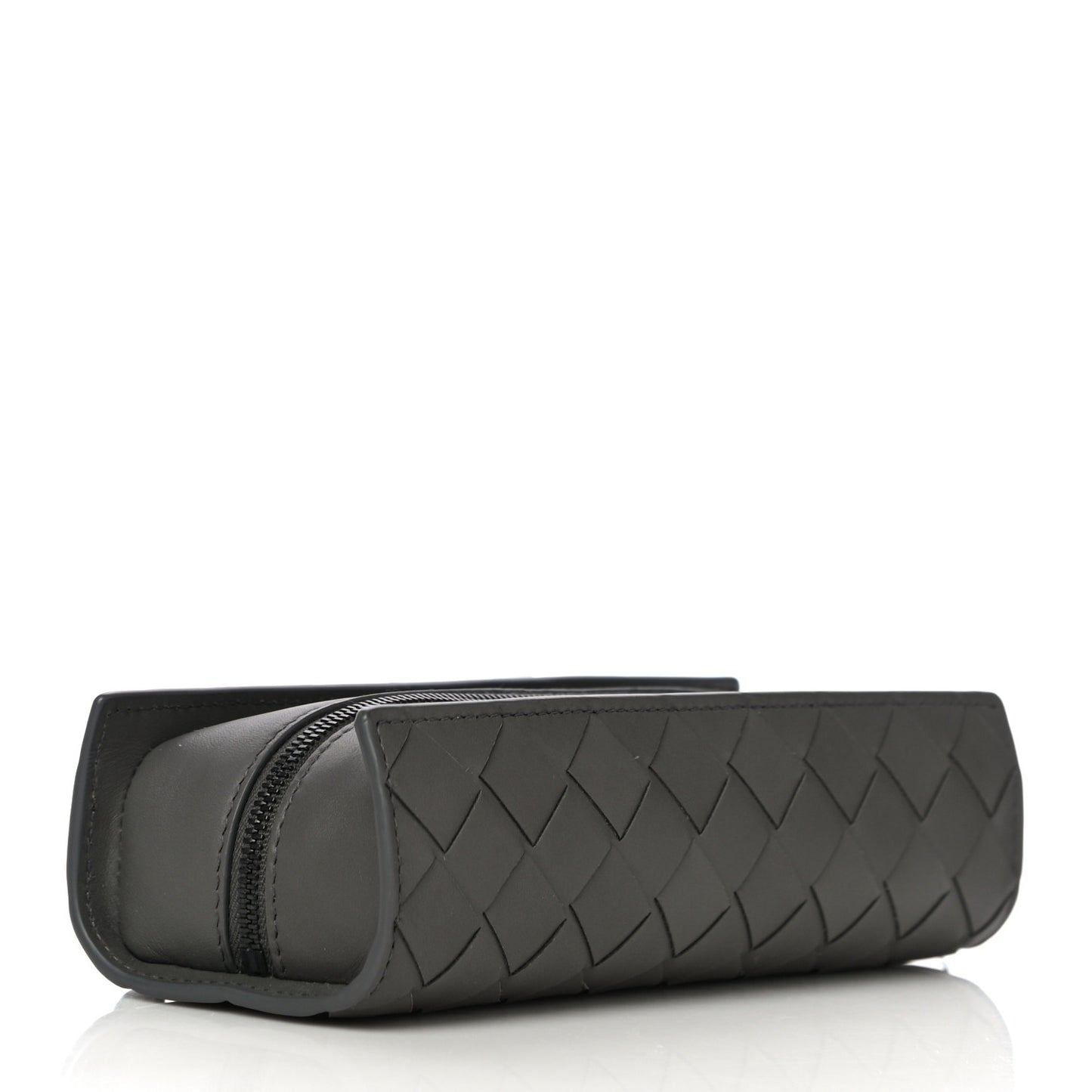 Nappa Maxi Intreccio Wristlet Pouch Graphite