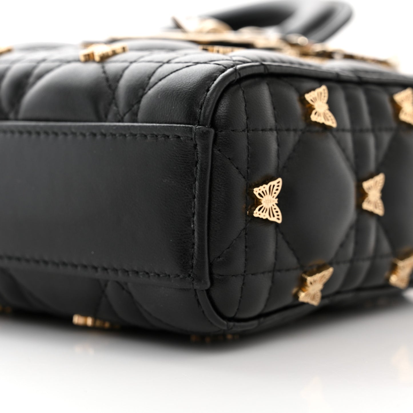 Lambskin Butterfly Cannage Lady D-Joy Black