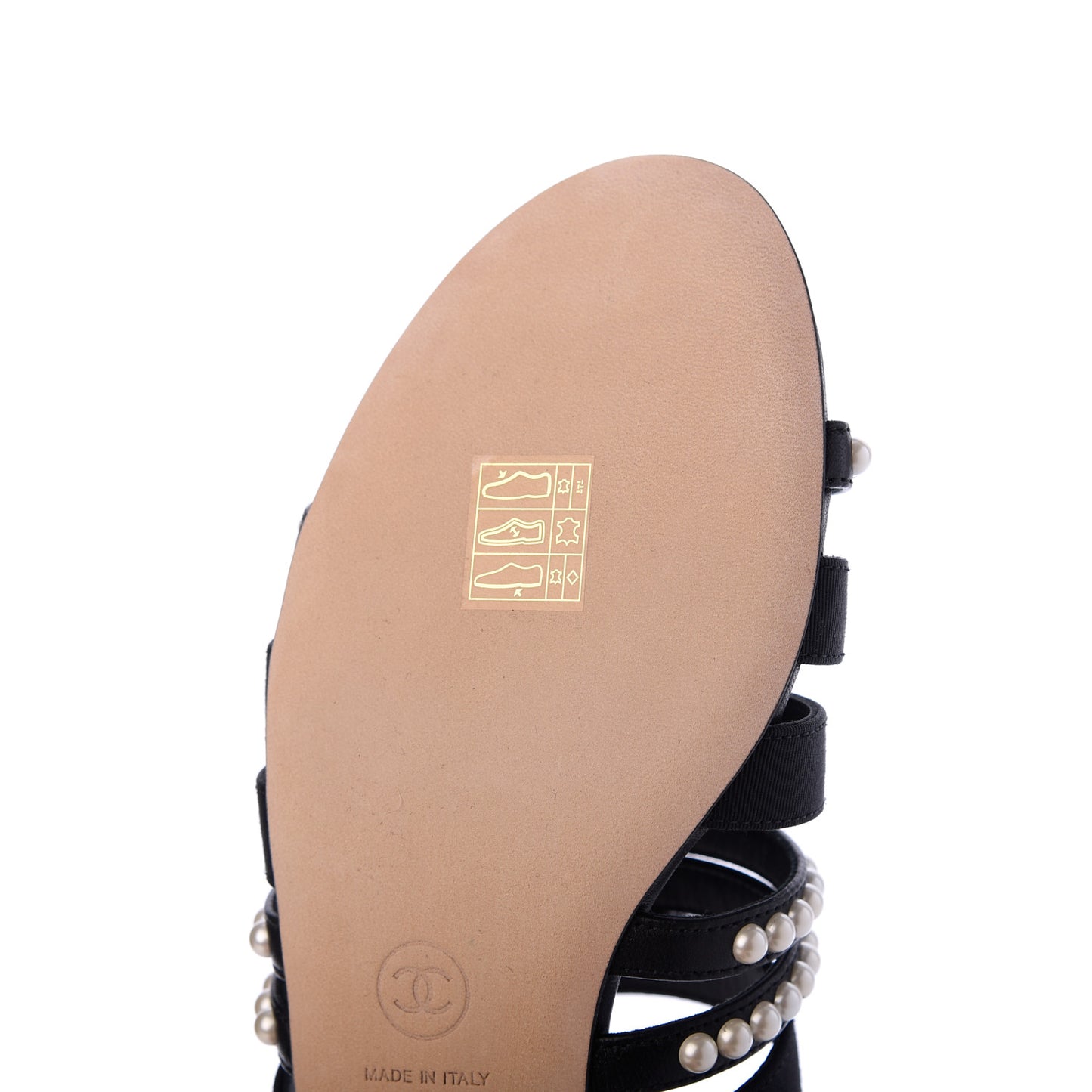 Patent Grosgrain CC Pearl Mules 37 Black