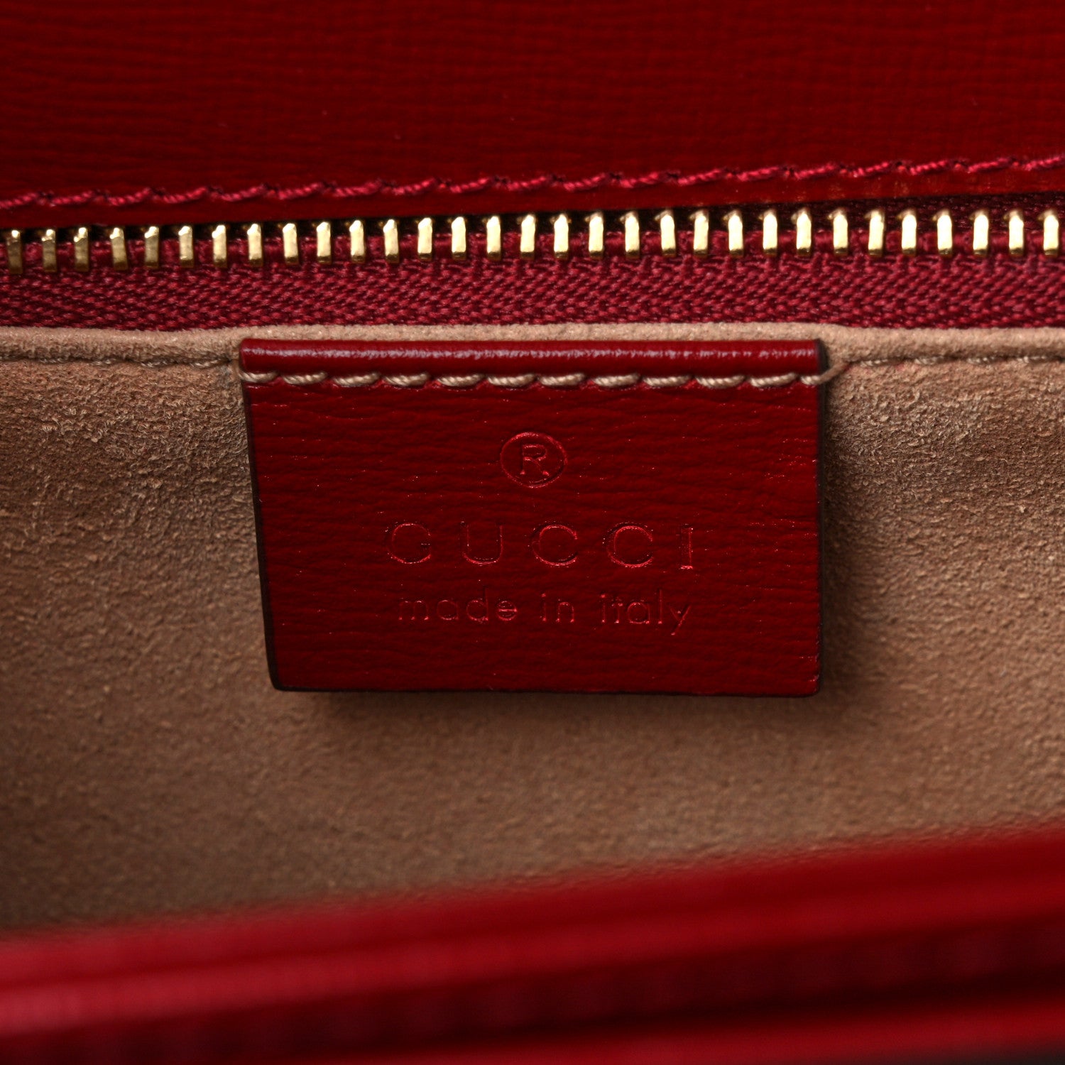 Gucci GG Supreme Monogram Azalea Calfskin Horsebit 1955 Shoulder Bag Beige Ebony New Cherry Red 6 of 10