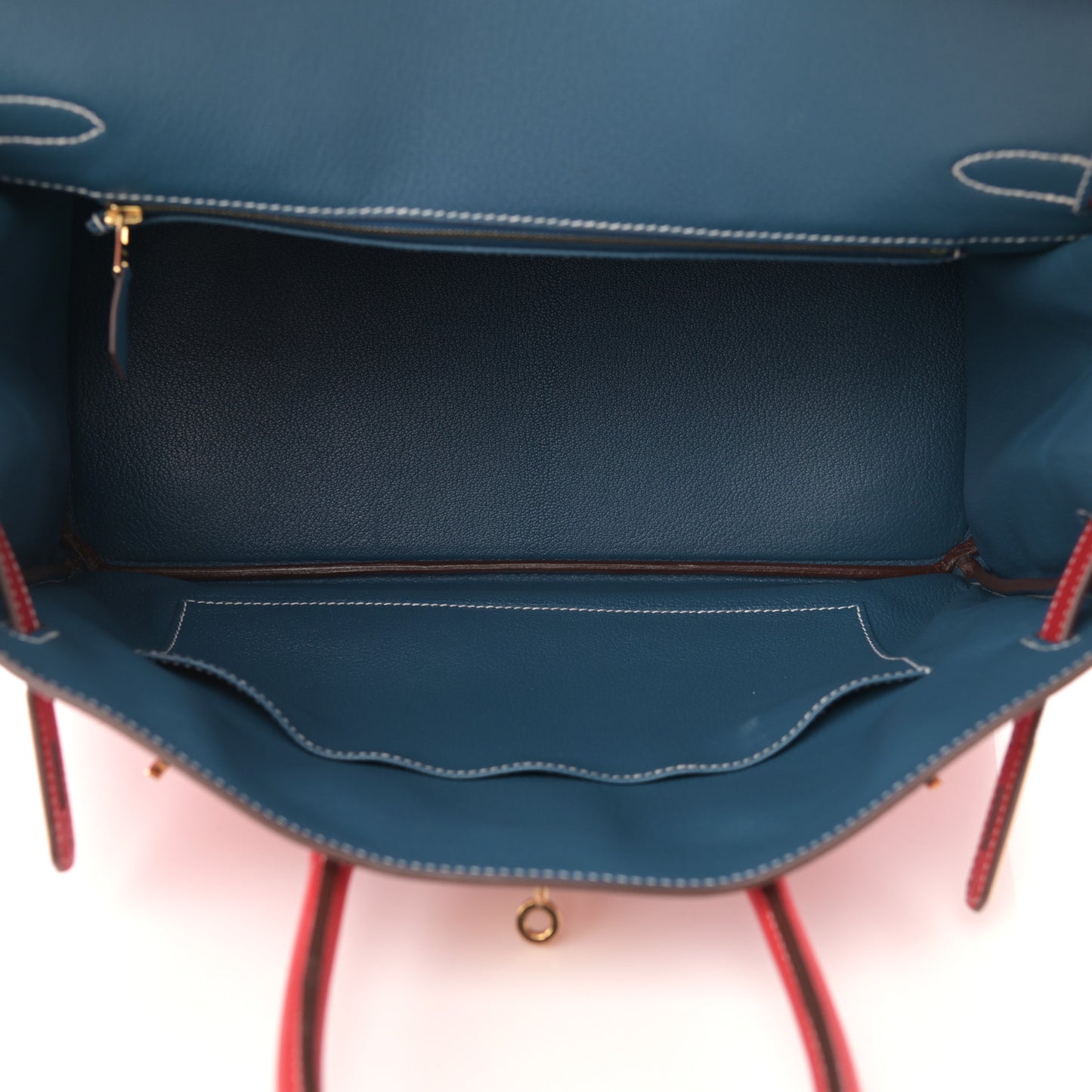 Epsom Candy Birkin 35 Rouge Casaque Bleu Thalassa