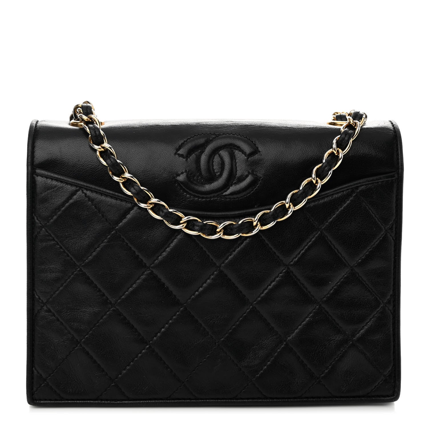 Chanel Lambskin Quilted CC Small Single Flap Black 1 of 10