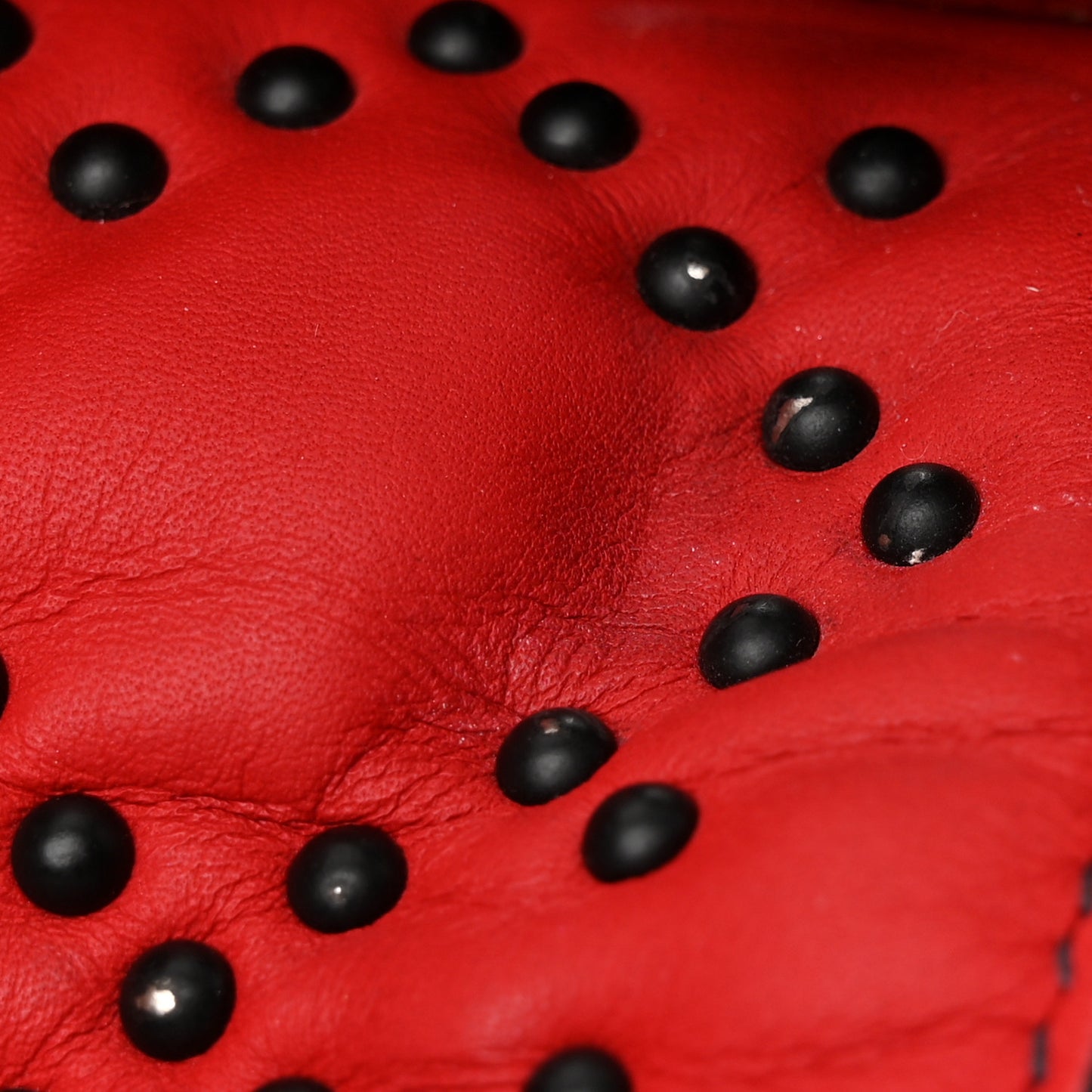 Ultra Matte Calfskin Studded Mini Supple Lady Dior Red Black