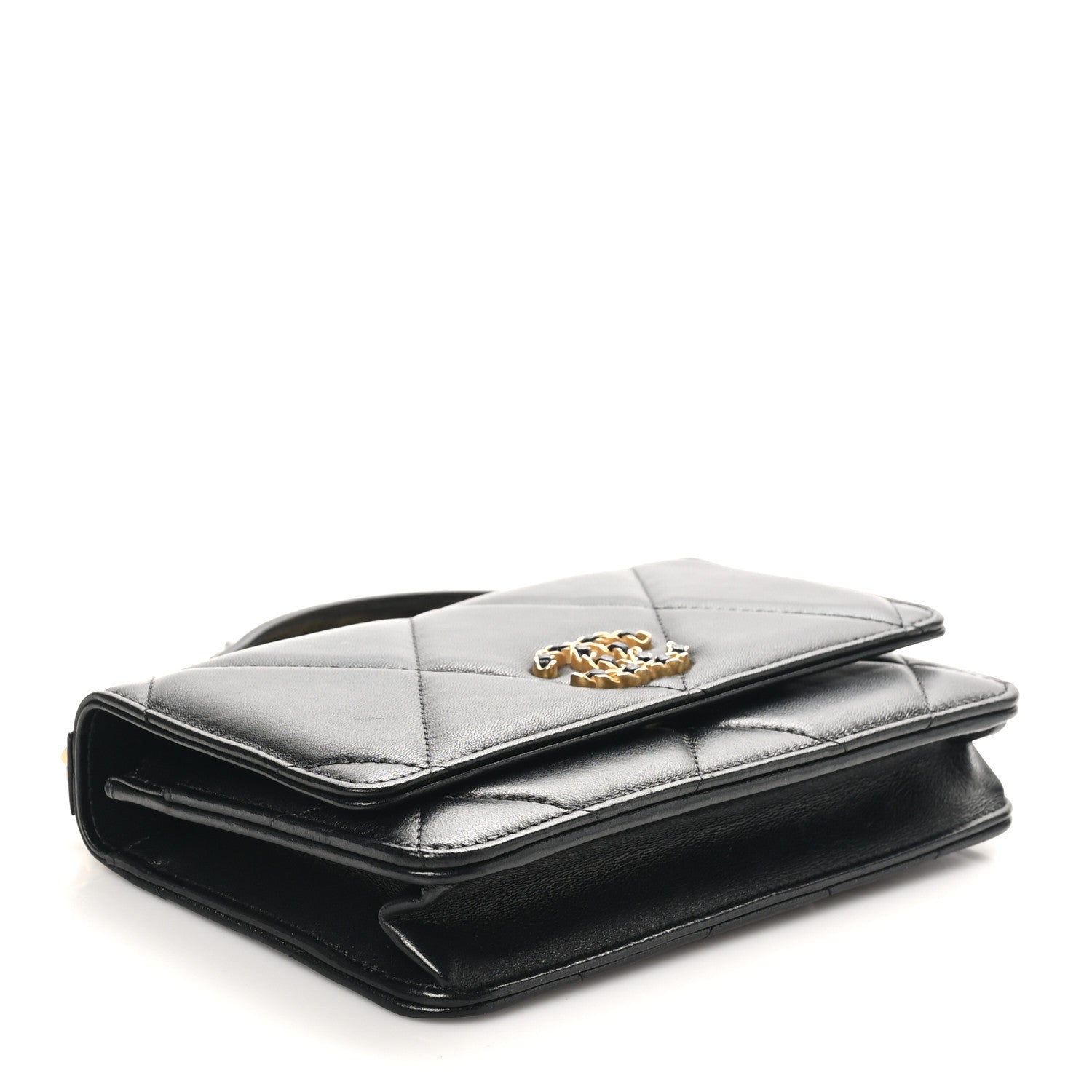 Chanel Lambskin Quilted Chanel 19 Wallet On Chain WOC Black 4 of 11