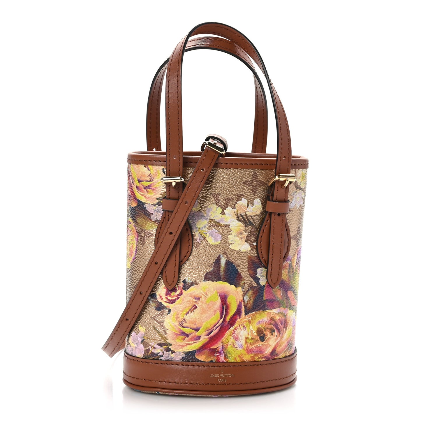 Metallic Monogram LV Garden Nano Bucket Bag Gold