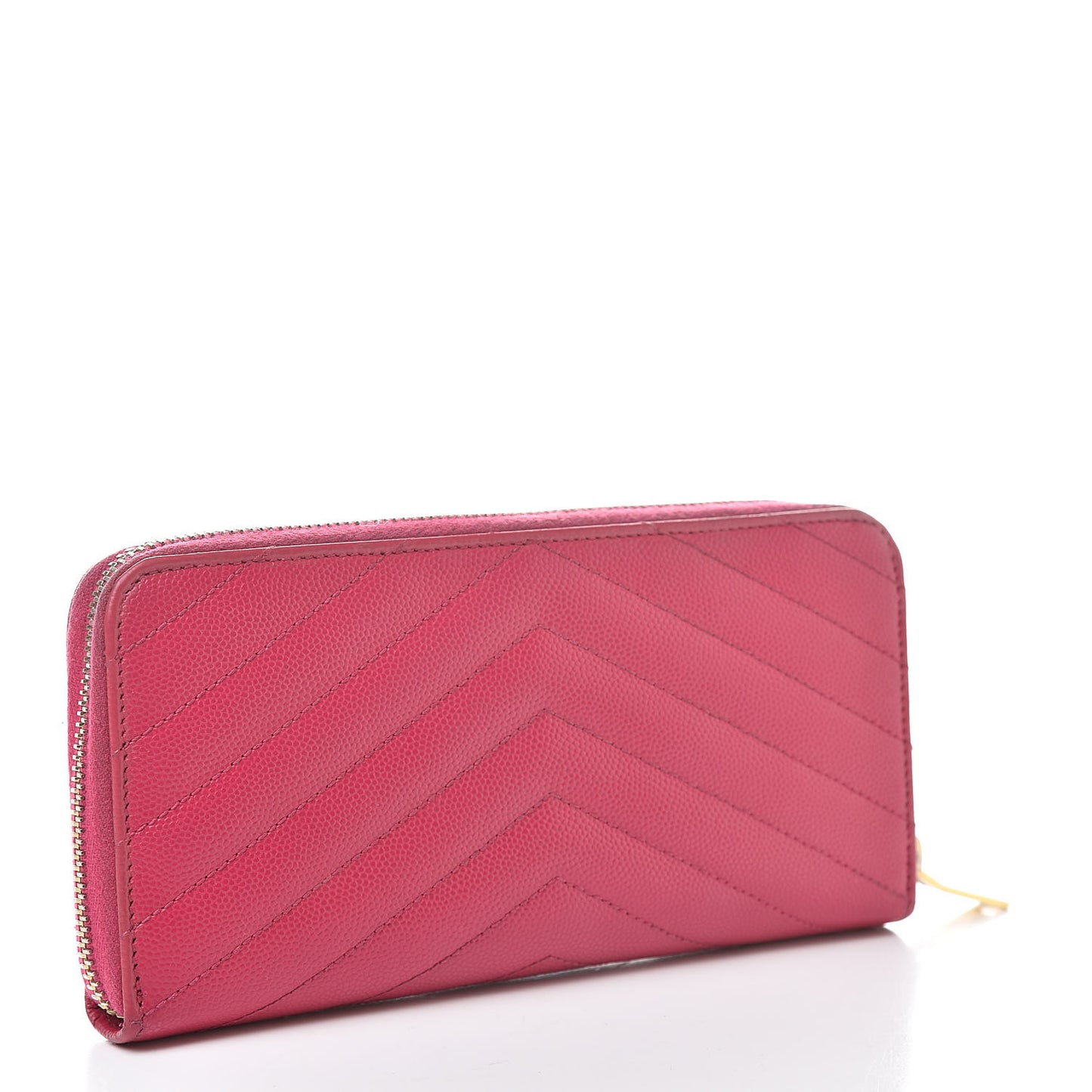 Grain De Poudre Matelasse Chevron Monogram Zip Around Wallet Bubblegum