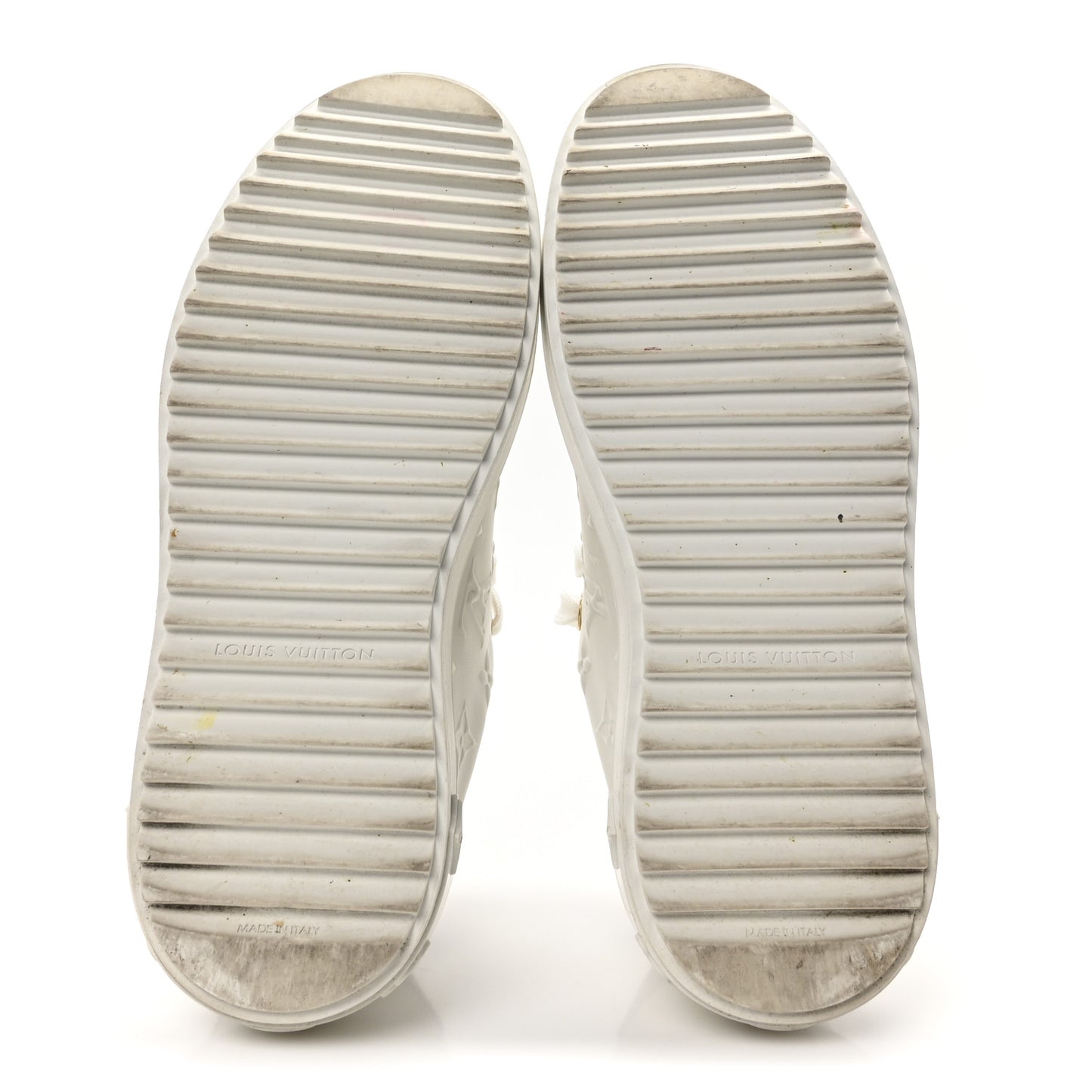 Lambskin Embossed Monogram Time Out Sneakers 37 White