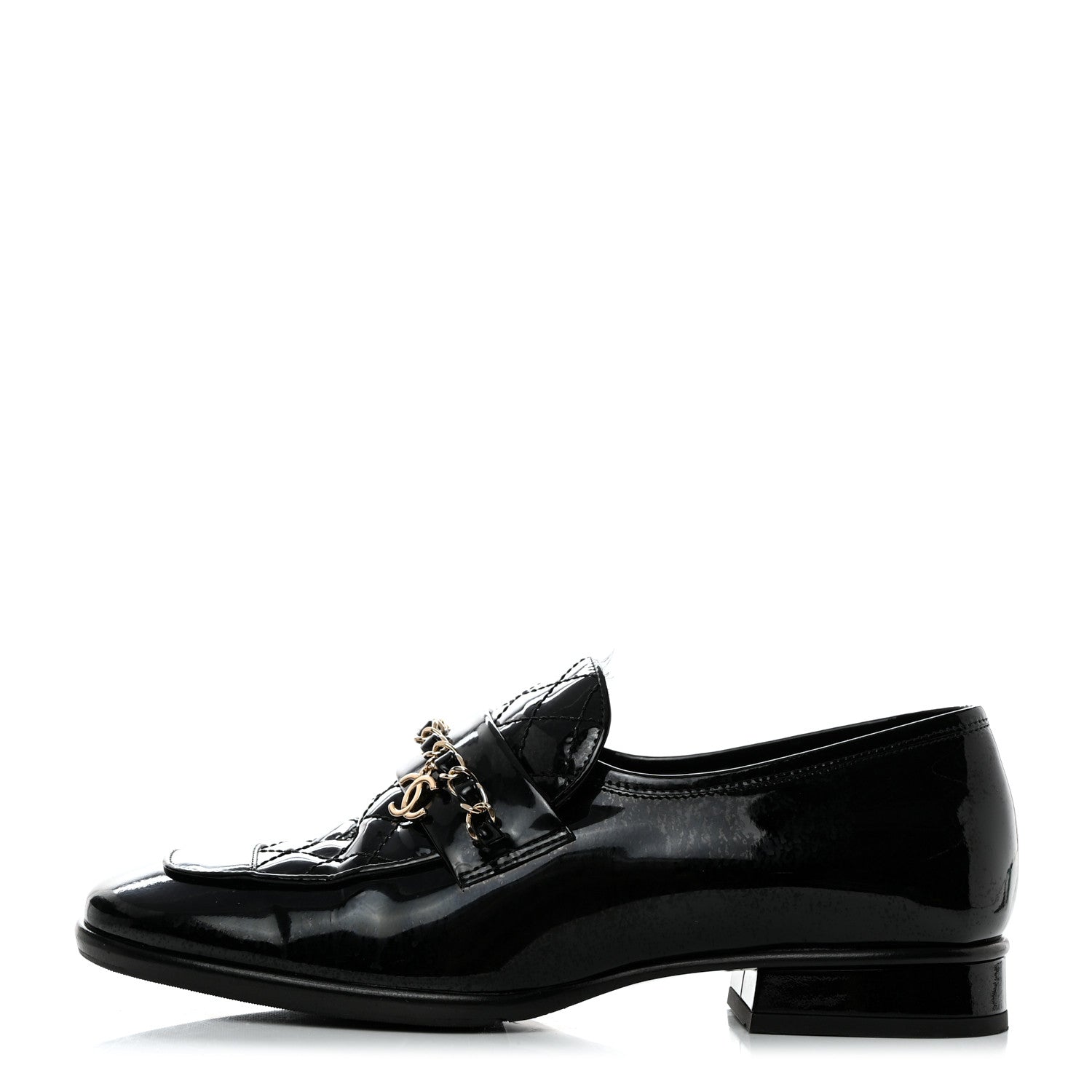 Chanel Patent Calfskin CC Chain Mocassin Loafers 36 Black 1 of 11