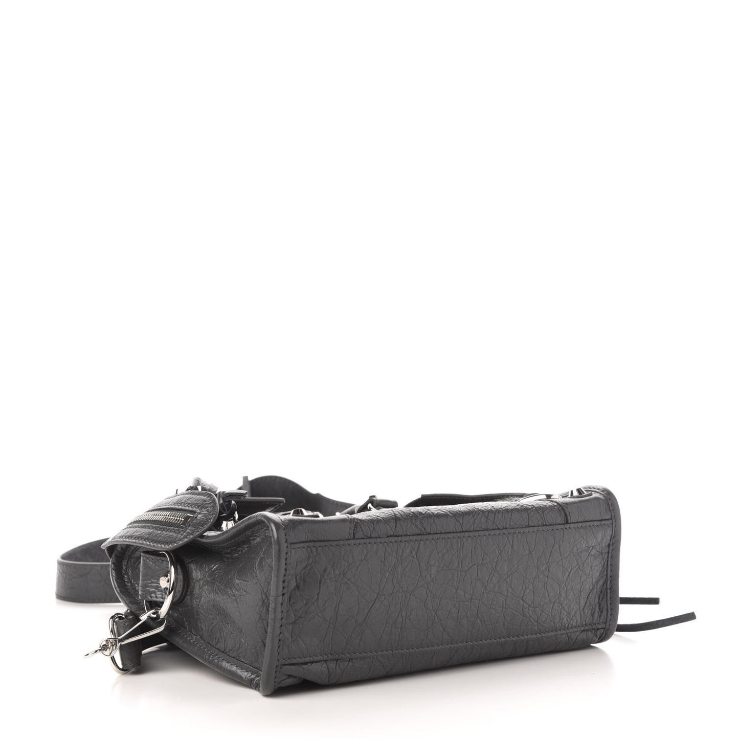 Agneau Classic Silver Hardware Mini City Gris Fossile
