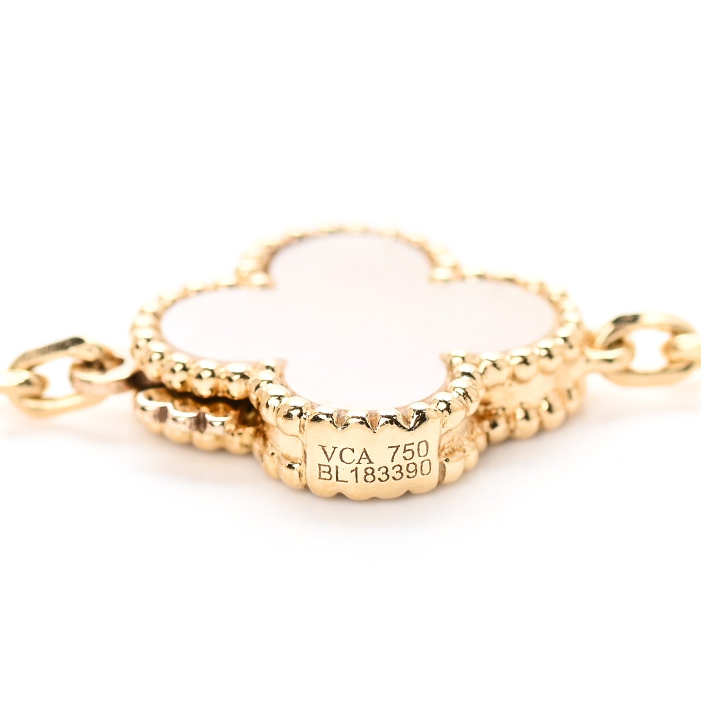 18K Yellow Gold Mother of Pearl 11 Motifs Magic Alhambra Necklace