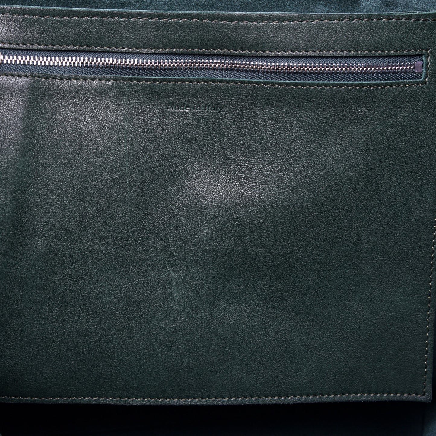 Smooth Calfskin Medium Big Bag Dark Green