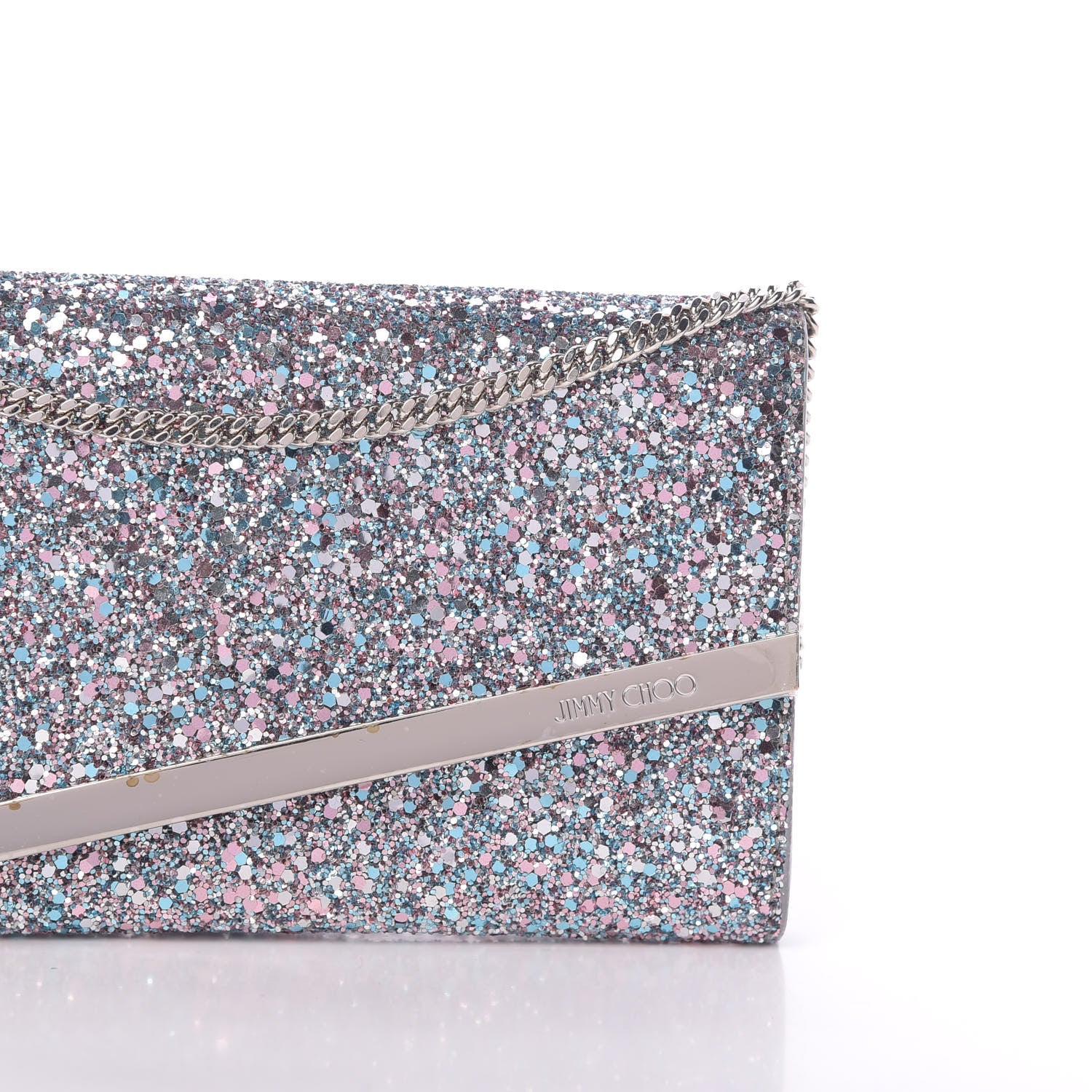 Jimmy Choo Glitter Emmie Clutch Bubblegum Mix 8 of 15
